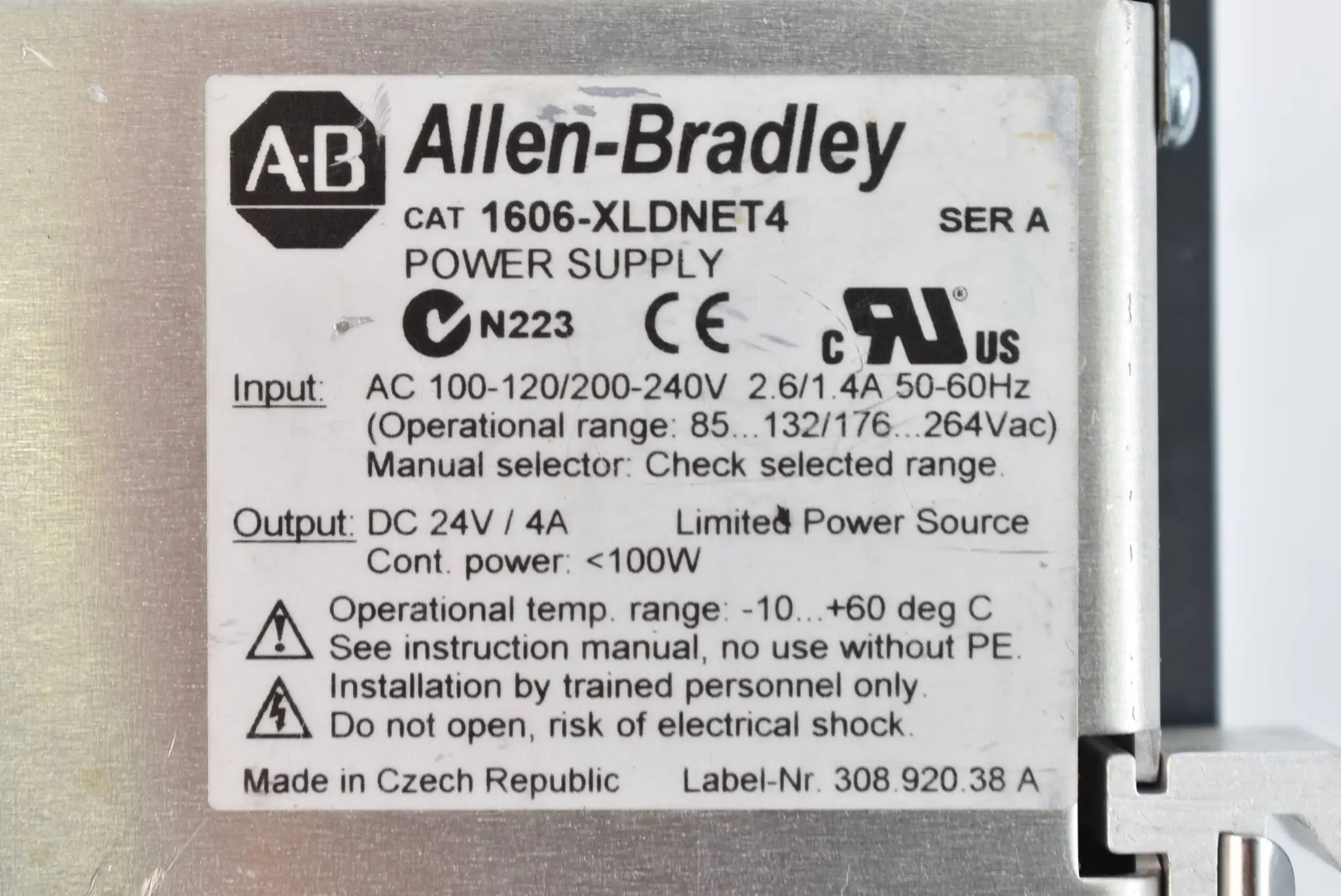 Produktfoto 1 von Allen-Bradley Power Supply AC100-120/200-240V 2.6/1.4A 50-60Hz 1606-XLDNET4