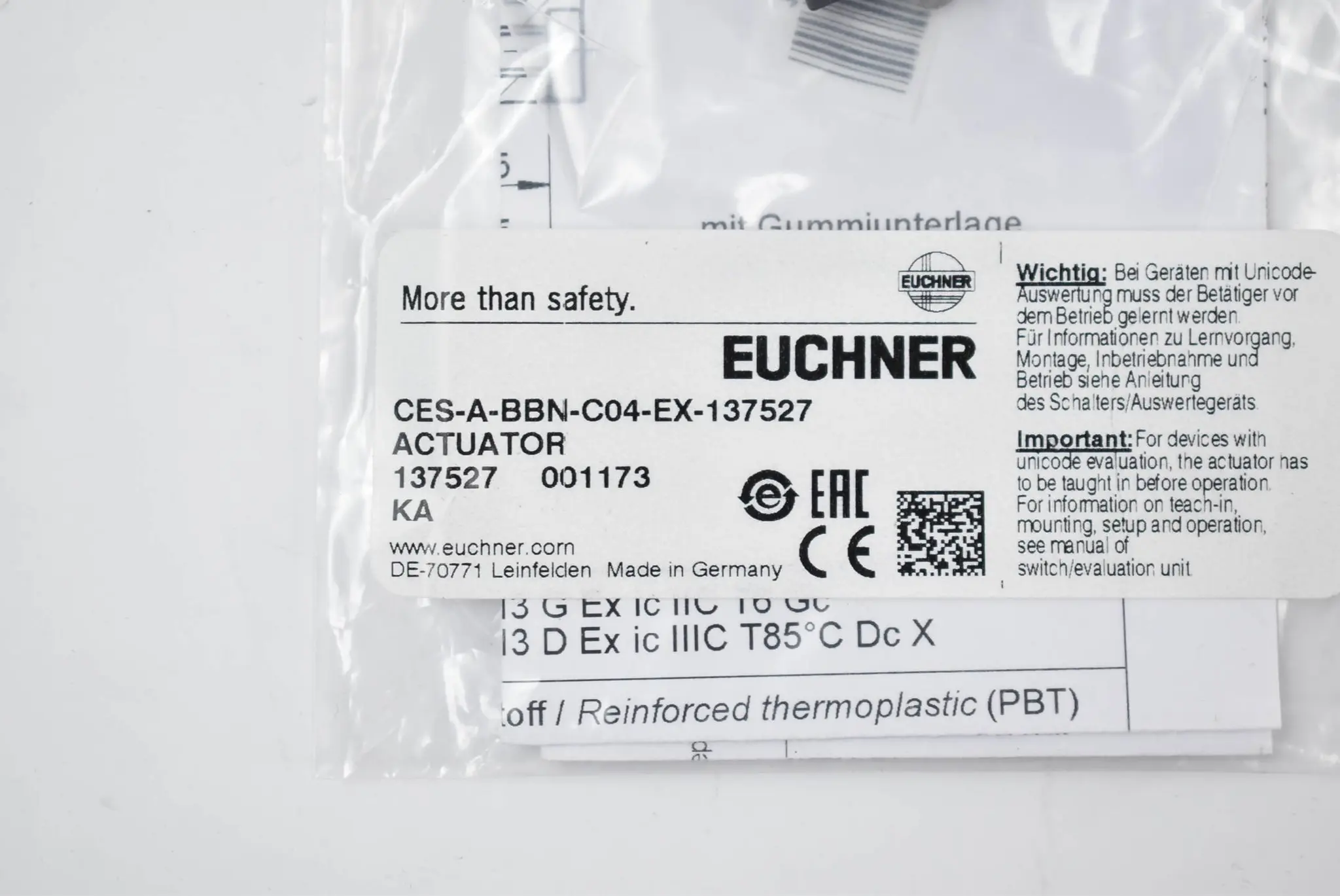 Produktfoto 1 von Euchner Betätiger CES-A-BBN-C04-EX-137527 ( 137527 )