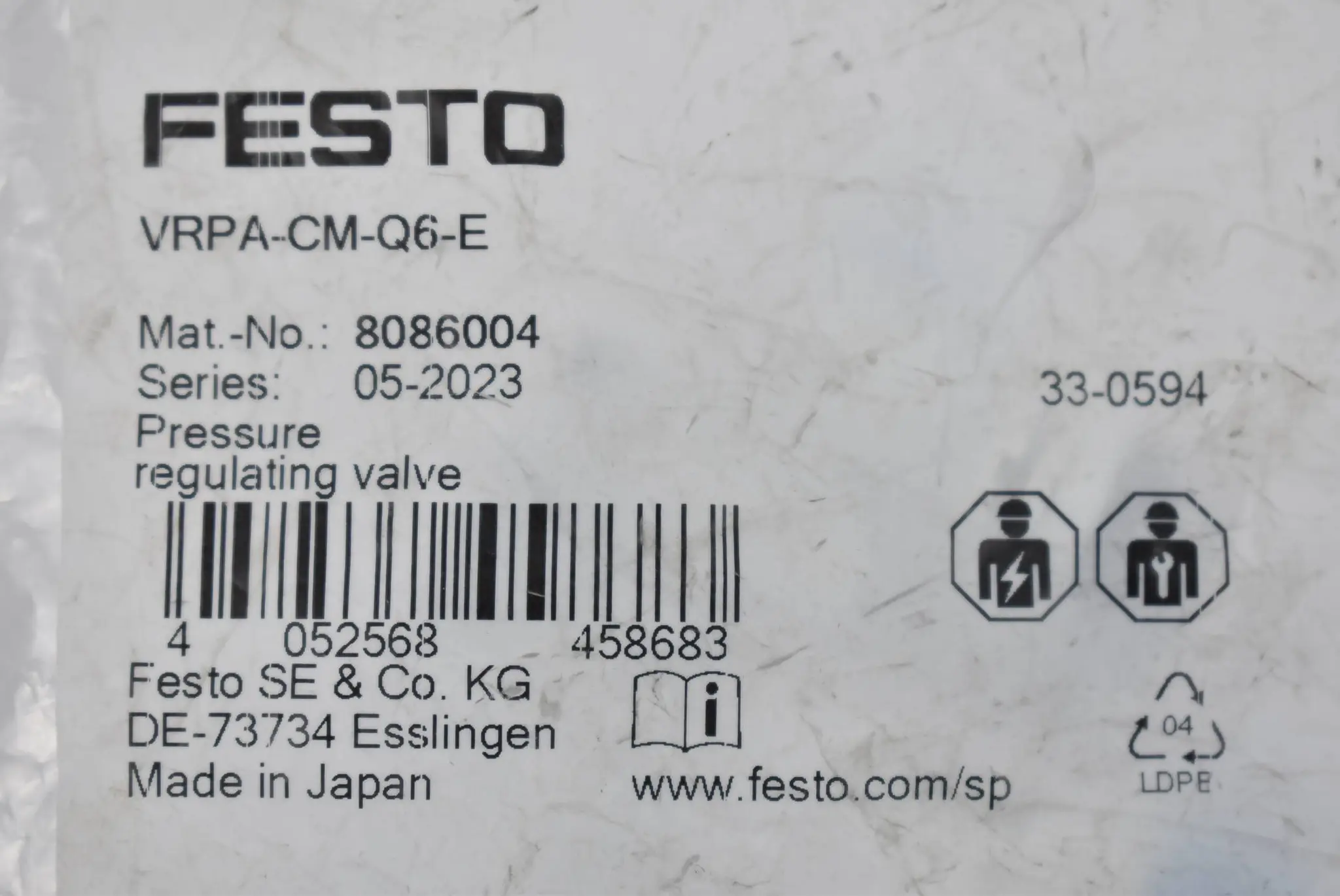 Produktfoto 1 von Festo Druckregler VRPA-CM-Q6-E ( 8086004 ) 1-8bar