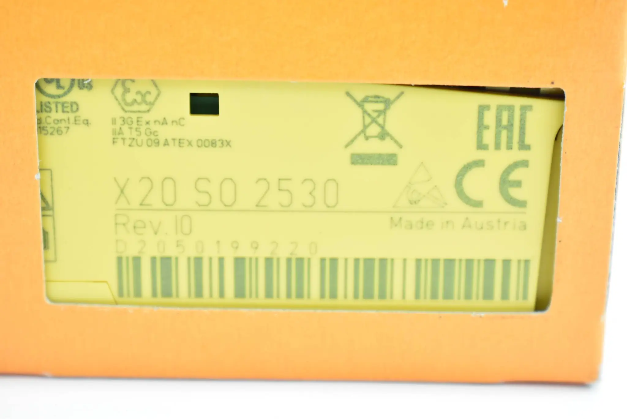 Produktfoto 1 von B&R Modul 2 sichere Relaisausgänge X20SO2530 ( X20 S0 2530 ) Rev. I0
