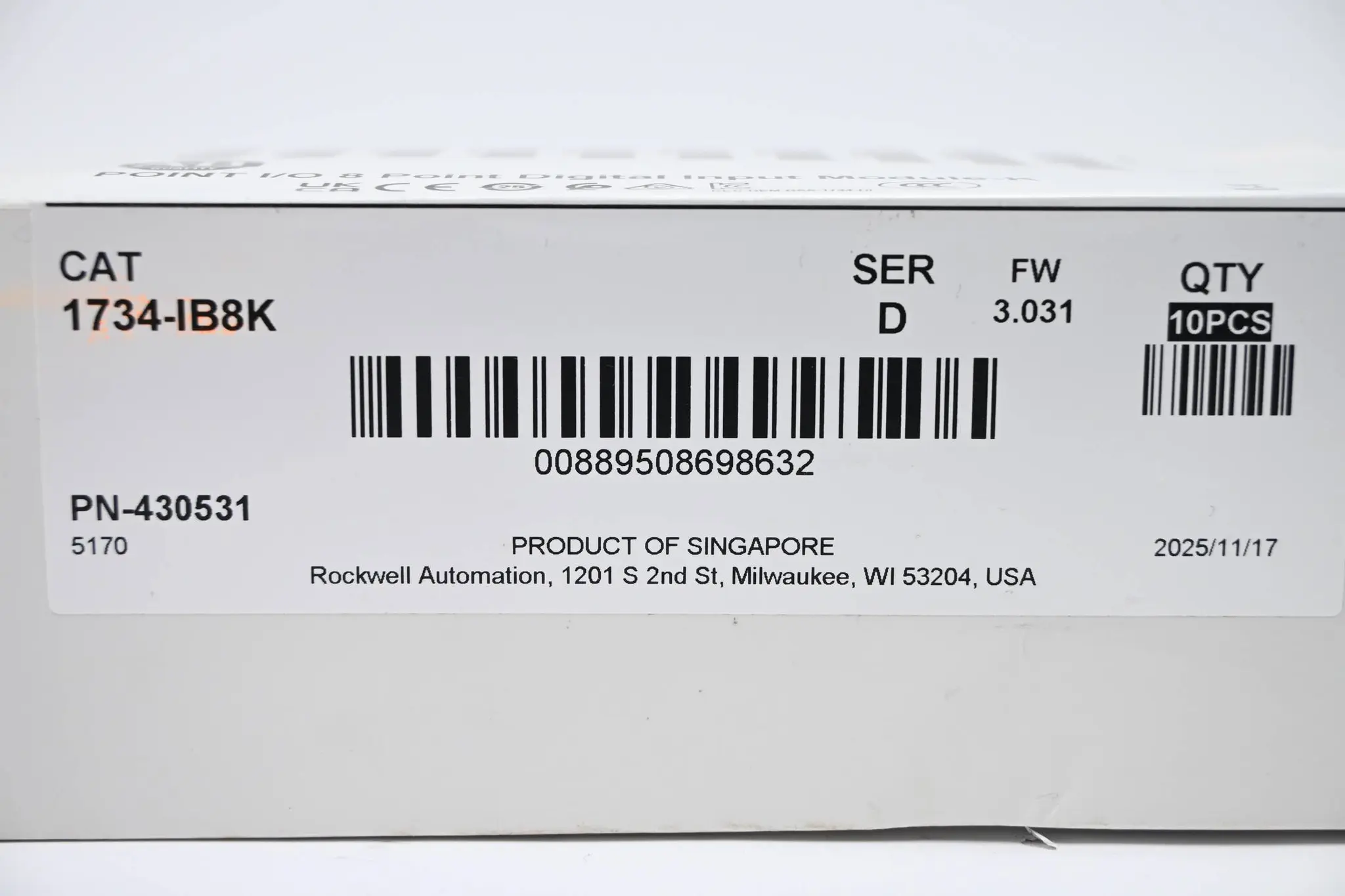 Produktfoto 1 von Allen-Bradley POINT I/O Point Digital Input Module-K 1734-IB8K ( 430531 ) 10x