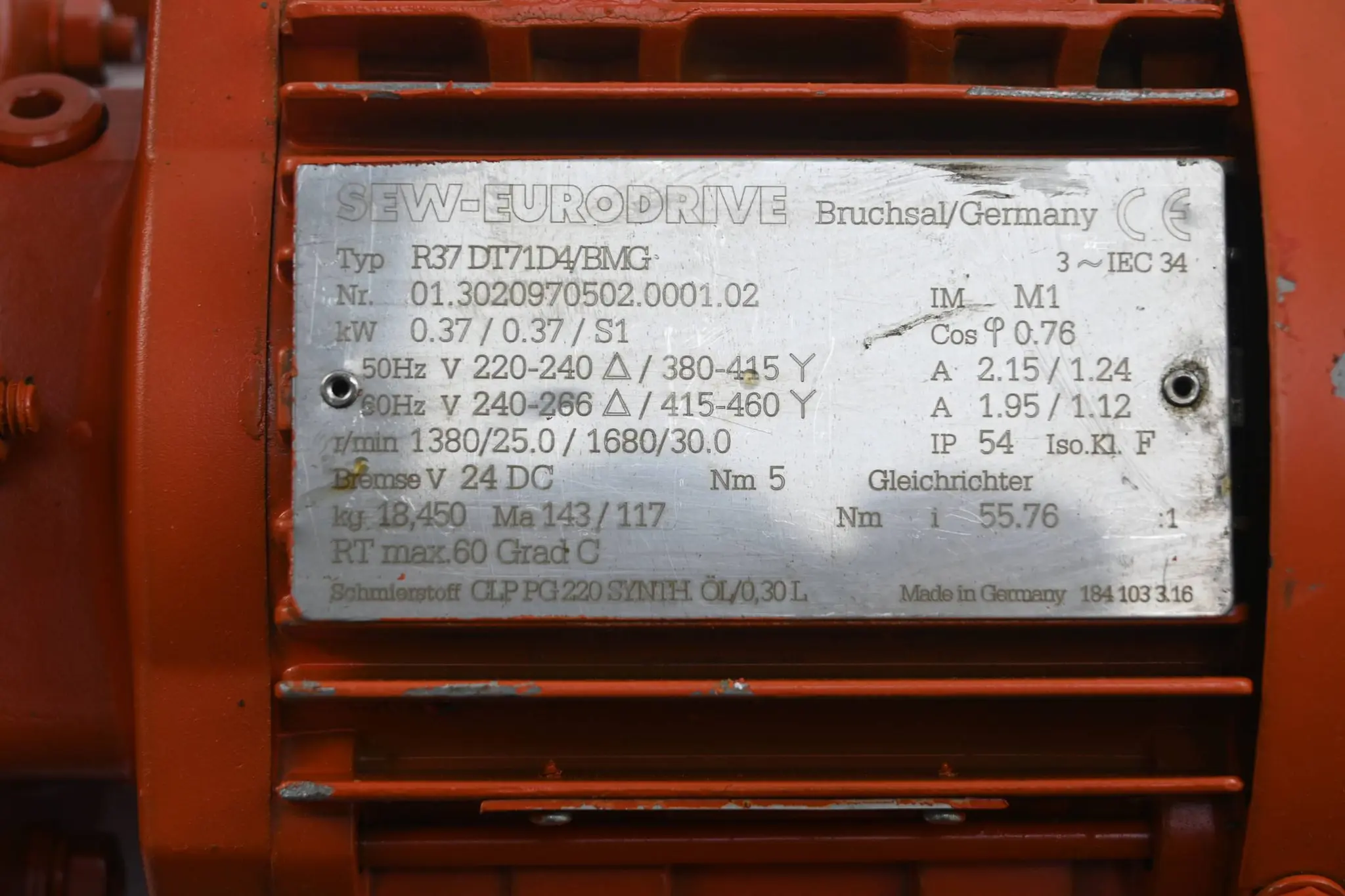 Produktfoto 1 von SEW Eurodrive Getriebemotor R37DT71D4/BMG ( R37 DT71D4/BMG )