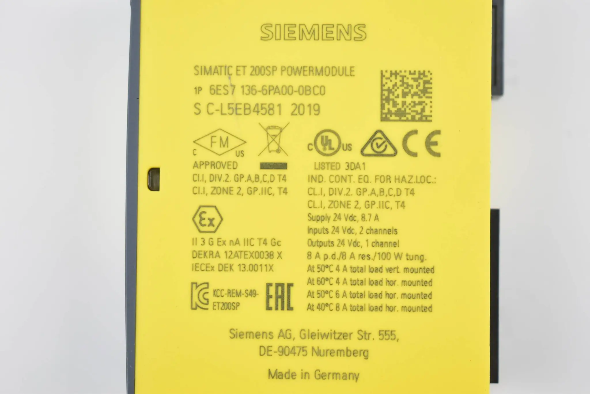 Produktfoto 1 von Siemens Simatic DP Powermodul 6ES7136-6PA00-0BC0 ( 6ES7 136-6PA00-0BC0 )
