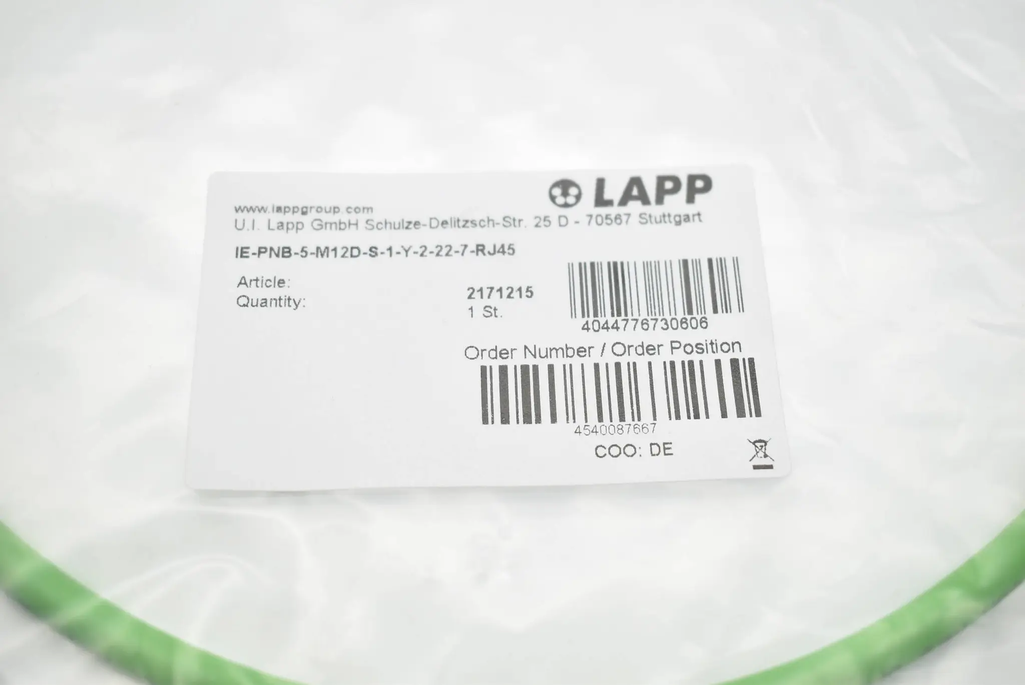 Produktfoto 1 von Lapp Group IE-PNB-5-M12D-S-1-Y-2-22-7-RJ45 ( 2171215 )