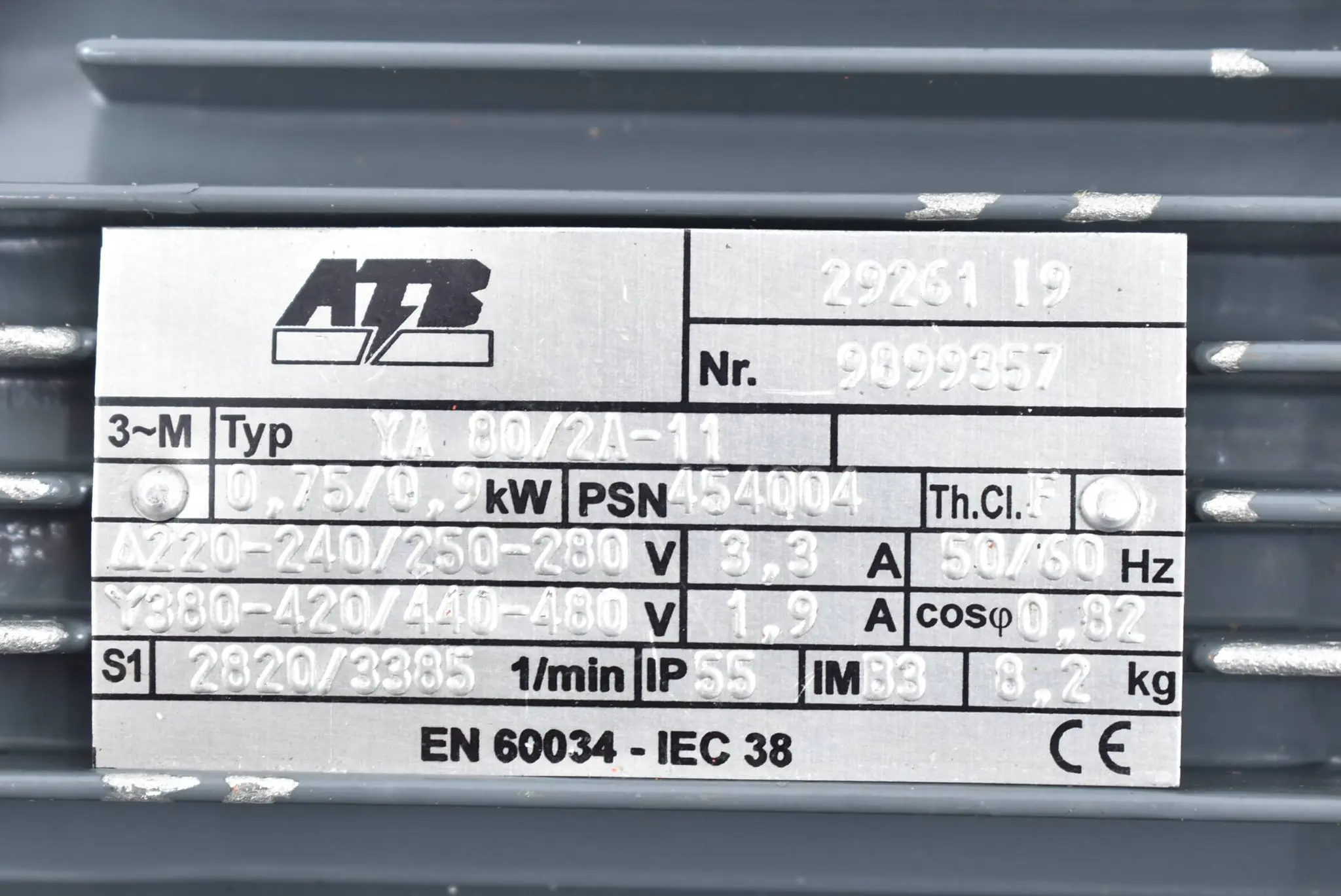 Produktfoto 1 von ATB Elektromotor YA 80/2A-11 ( 0,75/0,9 kW )