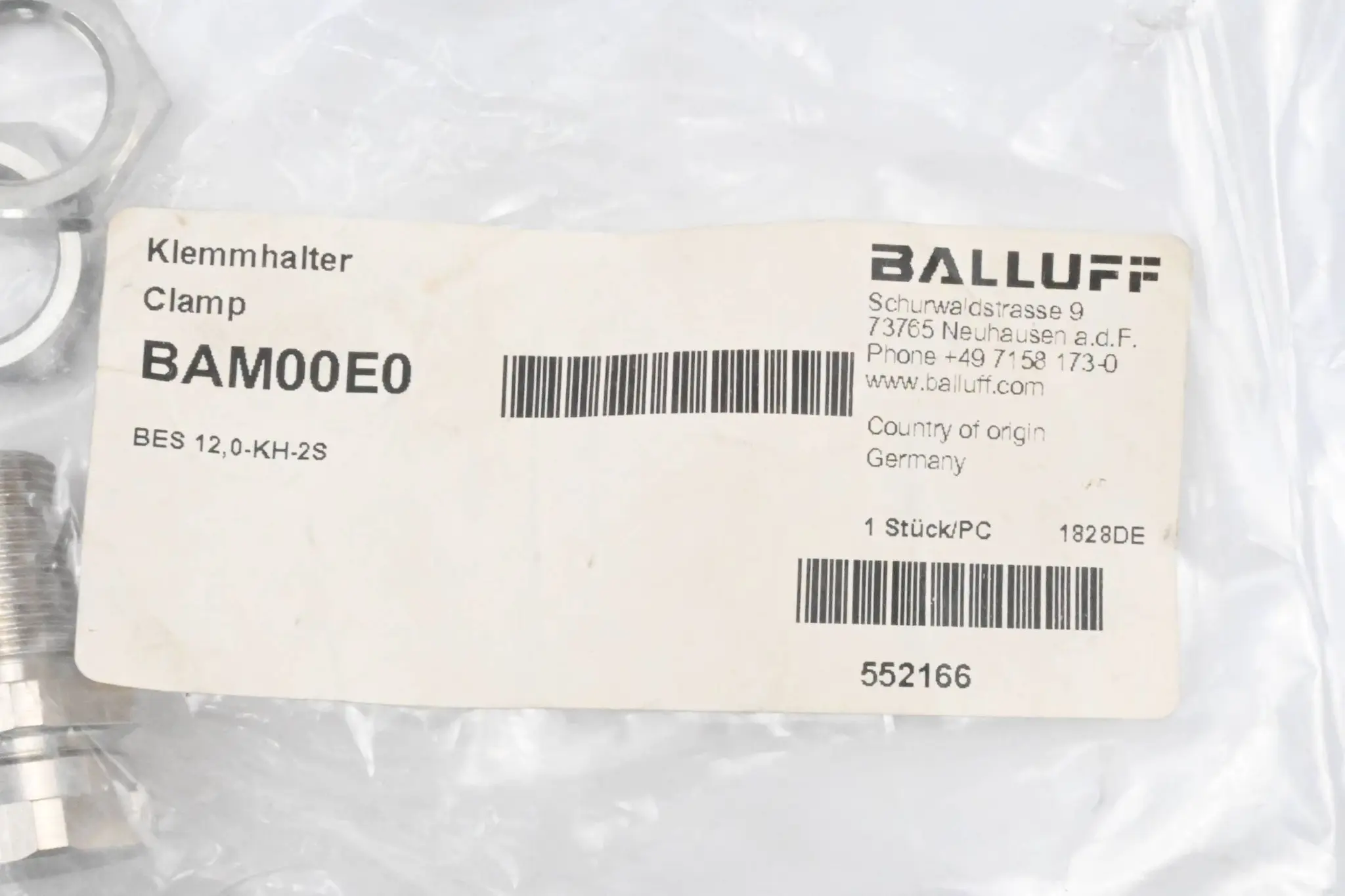 Produktfoto 1 von Balluff Klemmhalter mit Festanschlag BES 12,0-KH-2S ( BAM00E0 )