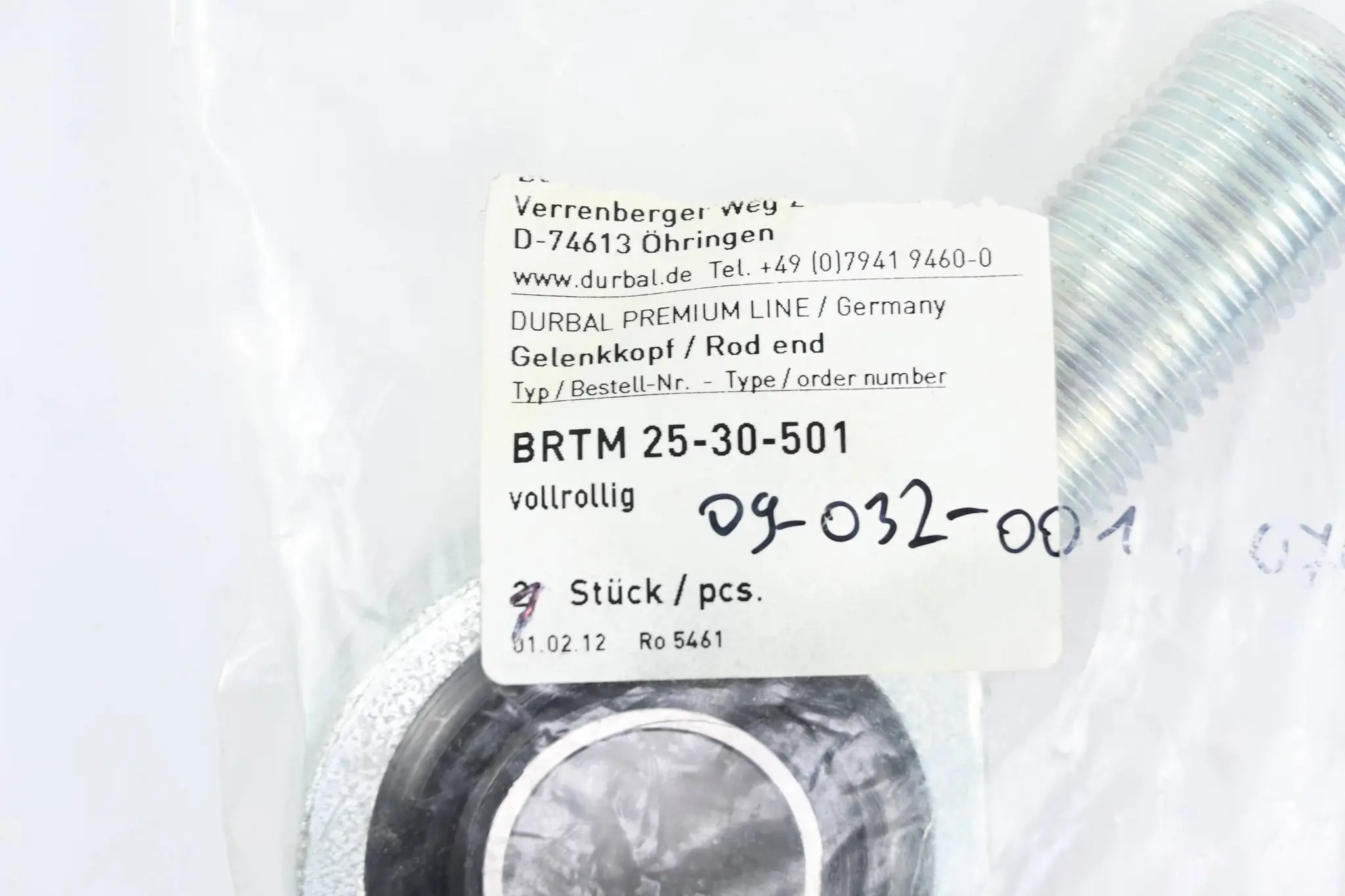 Produktfoto 1 von Durbal 1 Stück Gelenkkopf Vollrollig BRTM 25-30-501 ( BRTM25-30-501 )