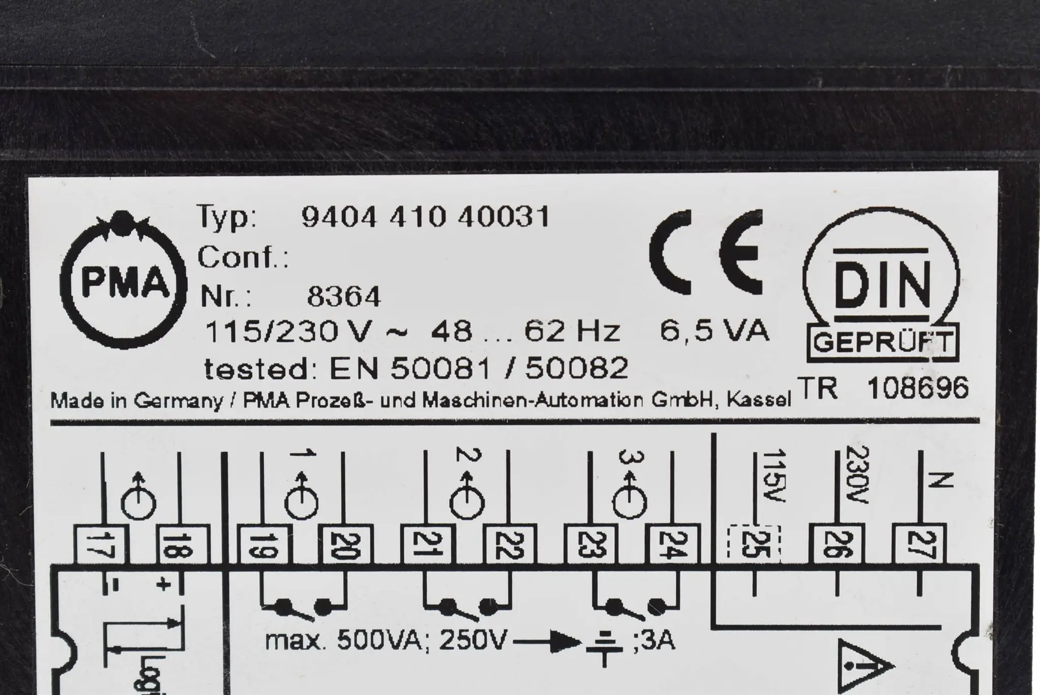 Produktfoto 1 von PMA Industrieregler 115/230V 48-62Hz 6,5VA 9404 410 40031 ( 8364 )