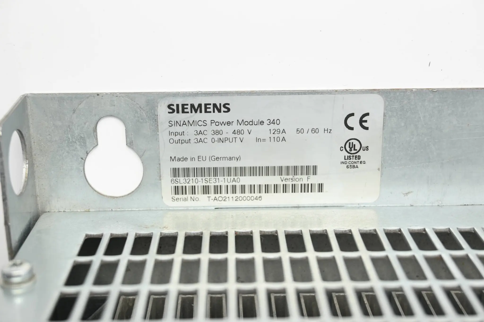 Produktfoto 1 von Siemens Sinamics S120 PM340 6SL3210-1SE31-1UA0 ( 6SL3 210-1SE31-1UA0 ) Ver. F