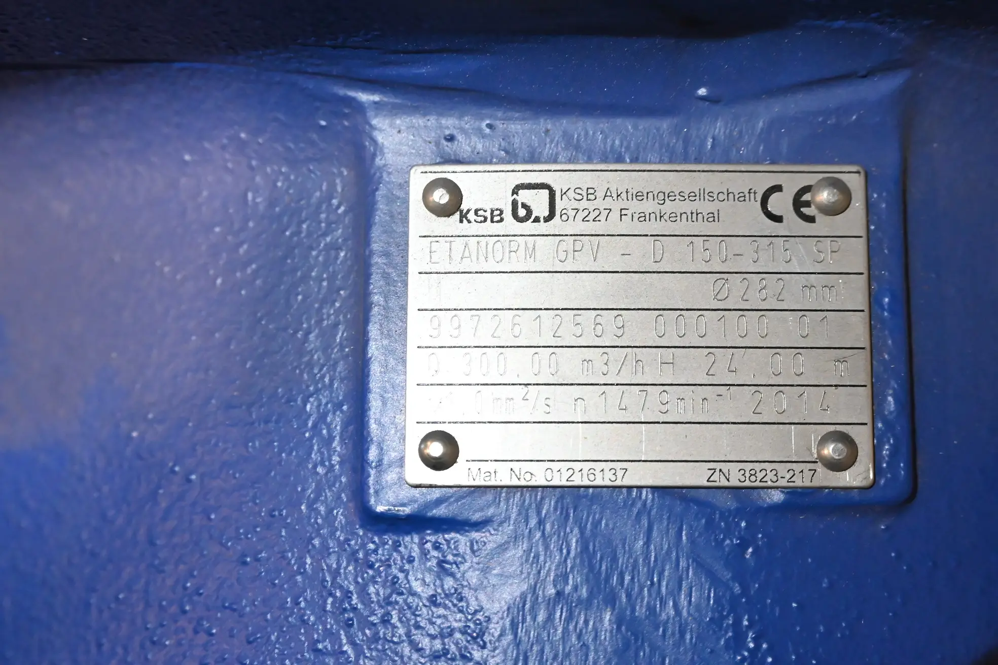 Produktfoto 1 von KSB Etanorm Spiralgehäusepumpe GPV-D 150-315 SP inkl. SEW DRE200L4/FF/AKB8/TF