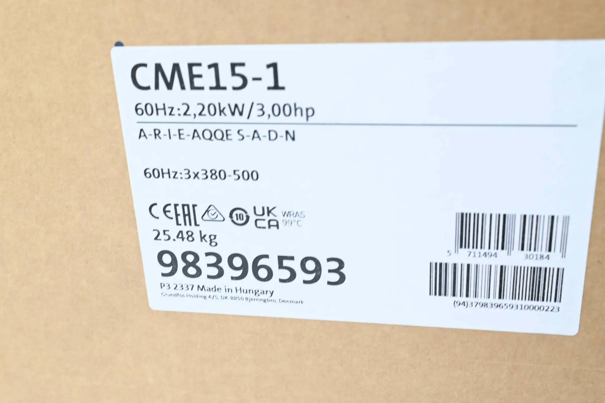 Produktfoto 1 von Grundfos horizontale Saugpumpe CME15-1 A-R-I-E-AQQE S-A-D-N