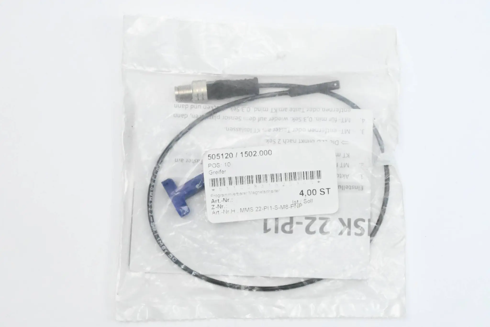 Produktfoto 1 von Schunk Programmierbare Magnetschalter MMS 22-PI1-S-M8-PNP
