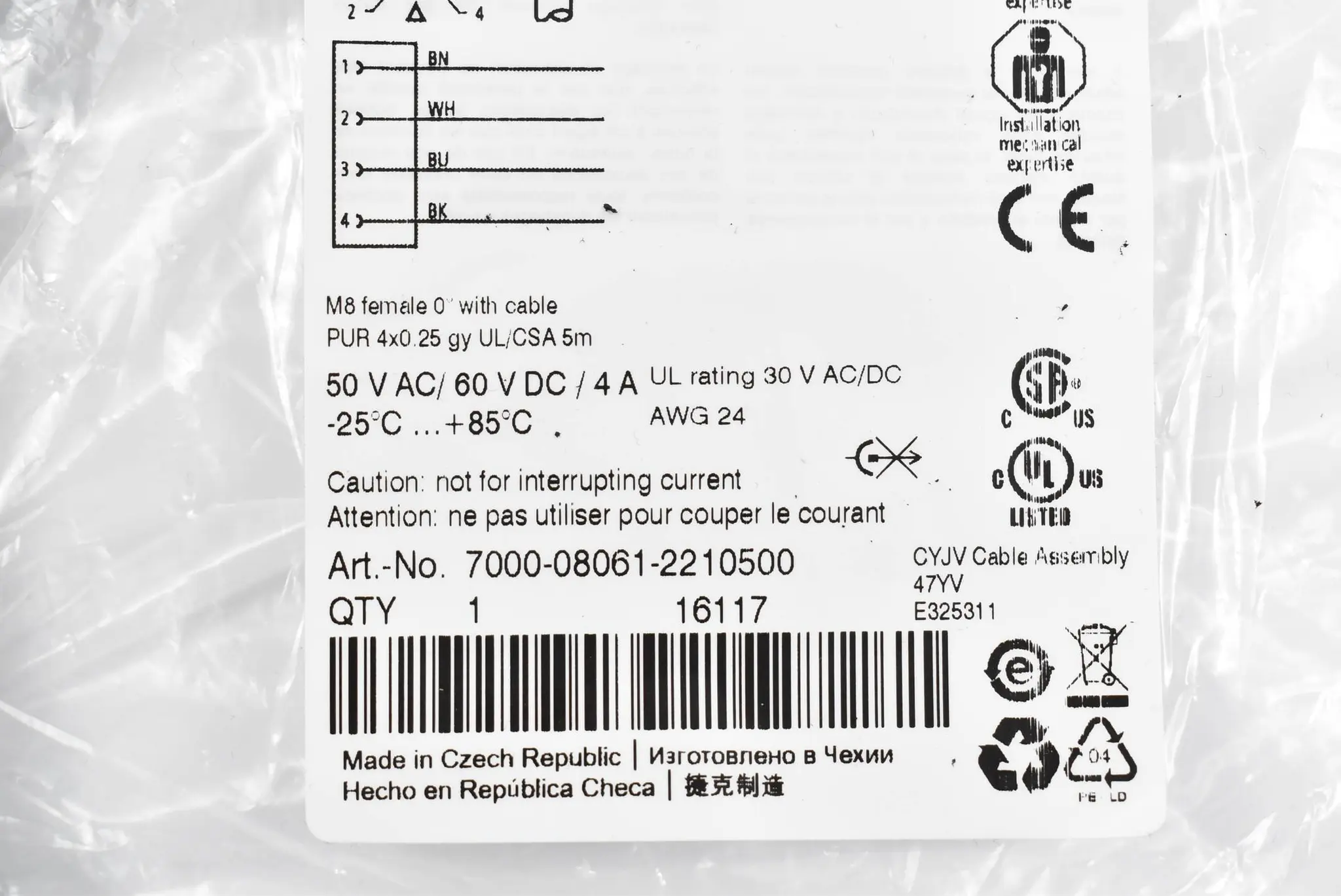 Produktfoto 1 von Murr Elektronik Verbindungskabel / Steckverbindung 7000-08061-2210500 ( 5m )
