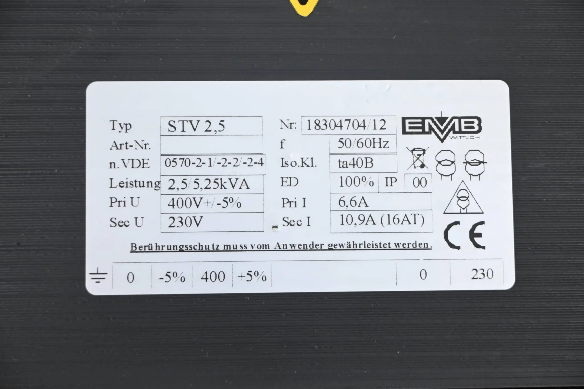 Produktfoto 1 von EMB Transformator STV 2,5 ( STV2,5 )