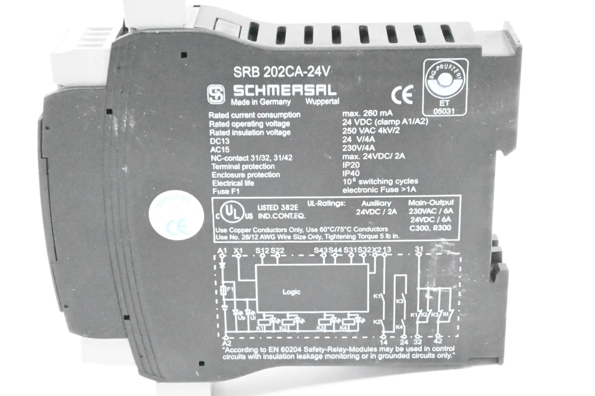 Produktfoto 1 von Schmersal Sicherheitsrelaisbaustein SRB 202CA-24V