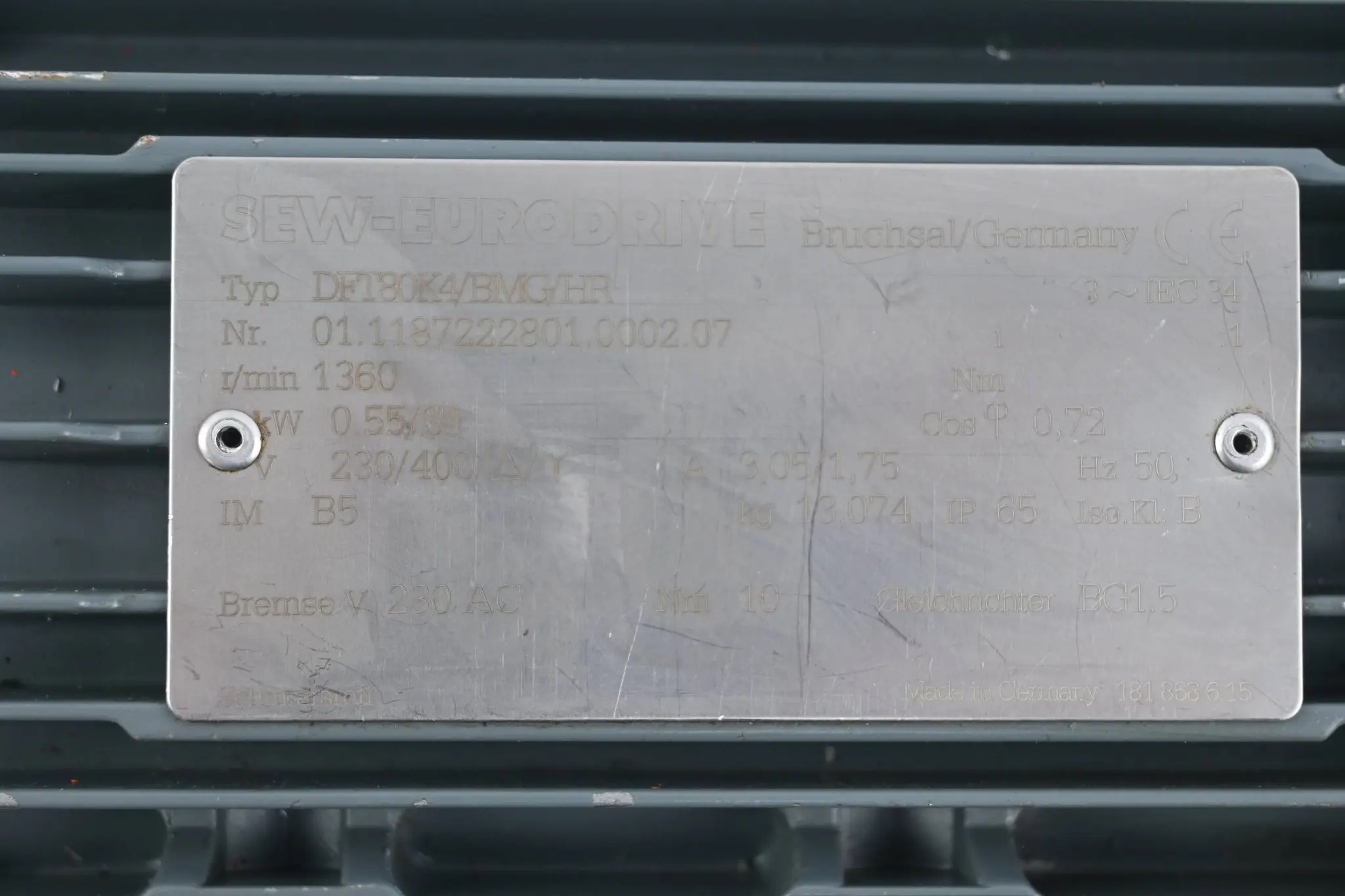 Produktfoto 1 von SEW Eurodrive 3~ Motor DFT80K4/BMG/HR ( DFT80 K4/BMG/HR )