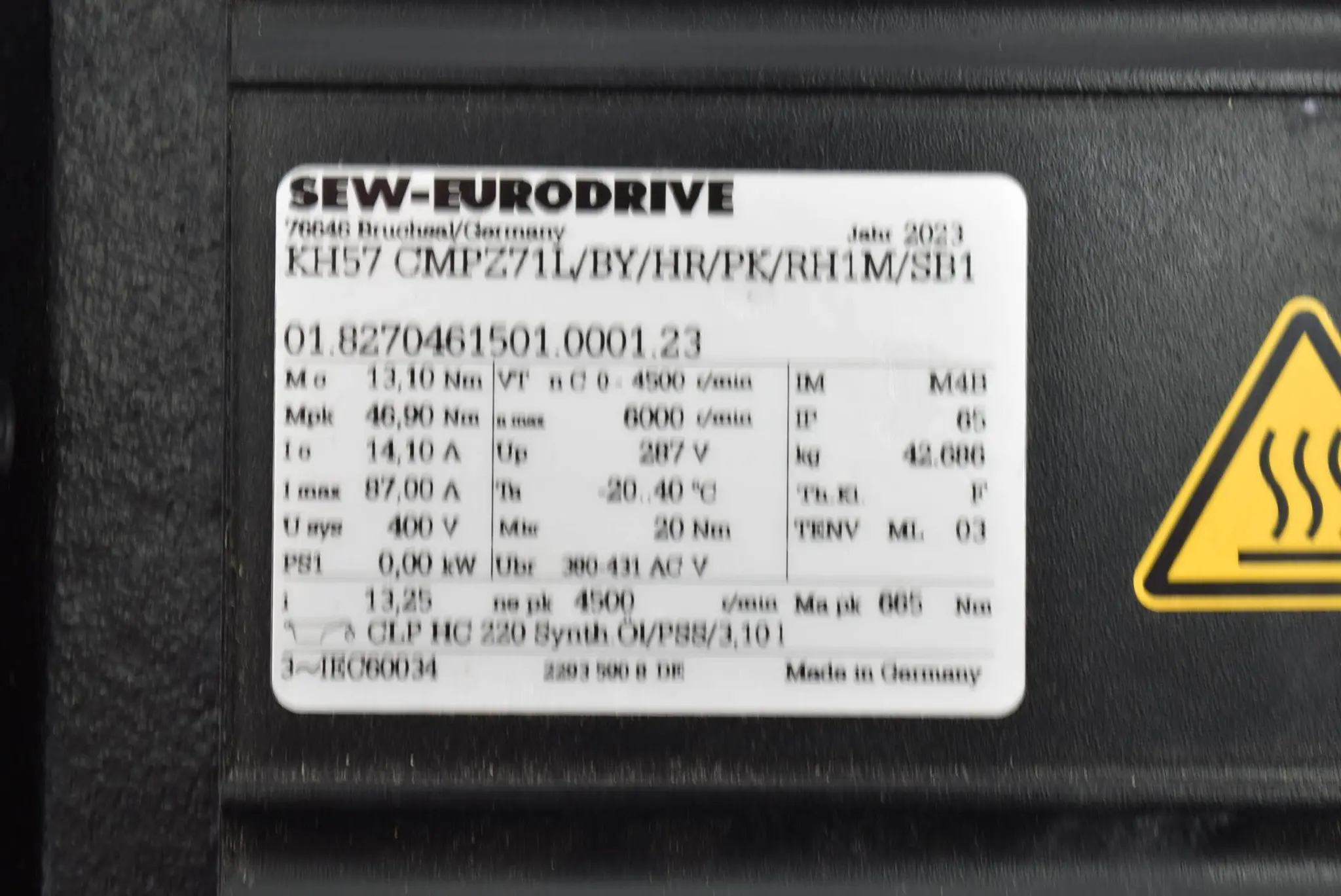 Produktfoto 1 von SEW Eurodrive Motor KH57 CMPZ71L/BY/HR/PK/RH1M/SB1 ( 01.8270461501.0001.23 )