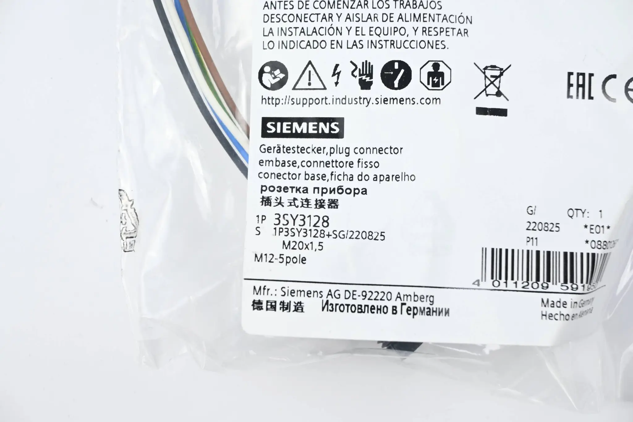 Produktfoto 1 von Siemens Gerätestecker 3SY3128 ( 3SY3 128 )