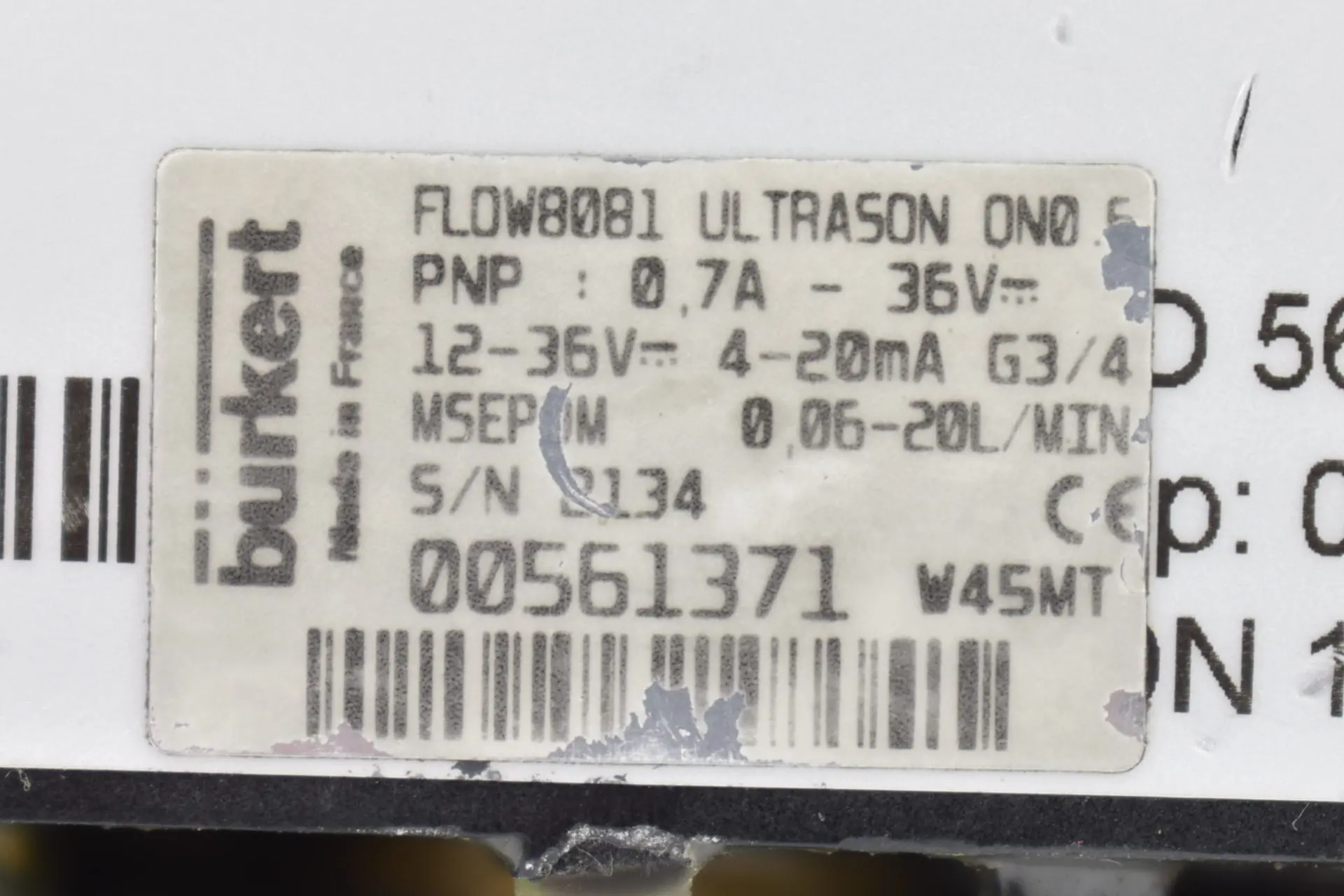 Produktfoto 1 von Bürkert FLOW8081 Ultrason Flowmeter 12-36V 4-20mA 0,06-20L/min