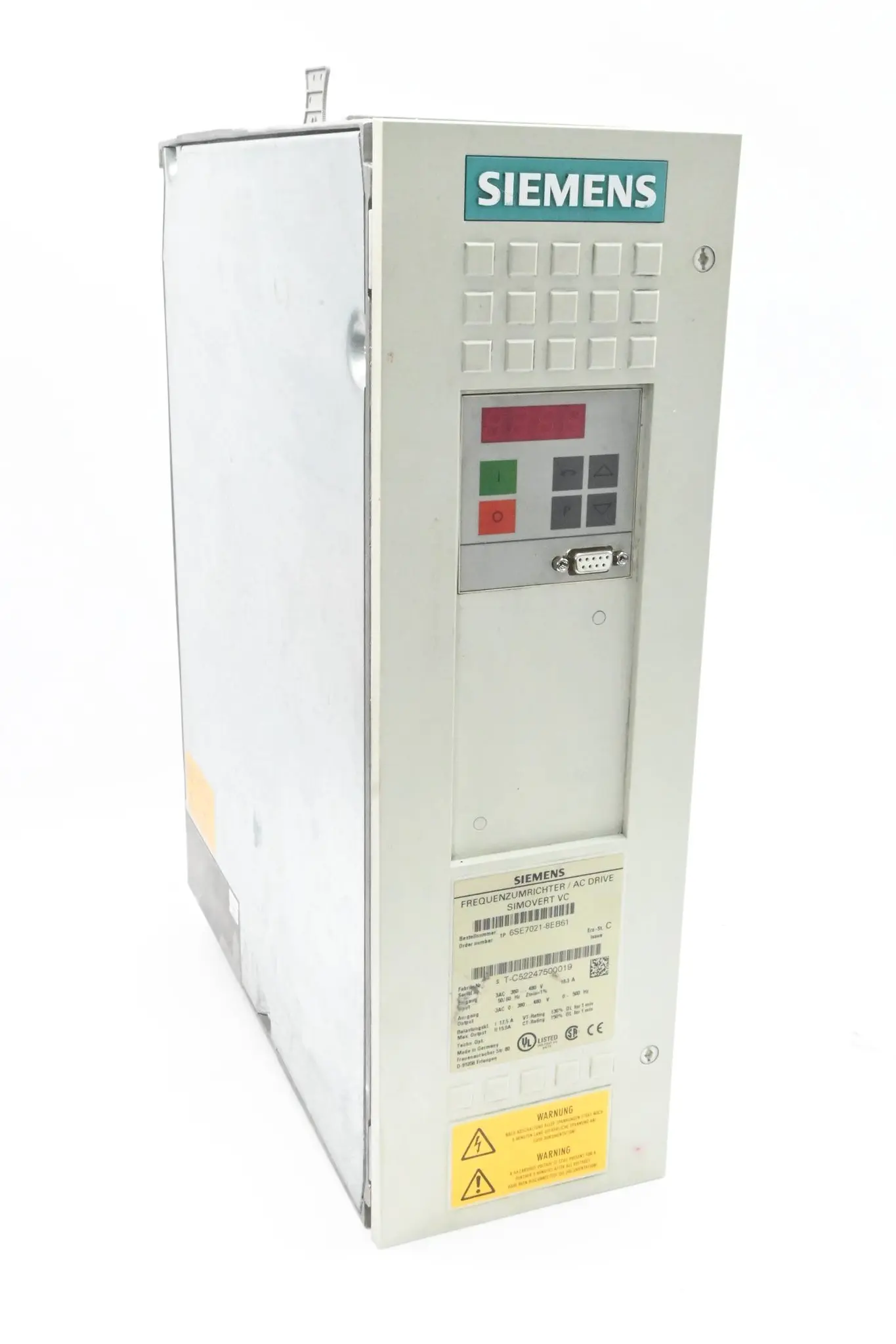 Produktfoto 1 von Siemens Simovert VC Frequenzumrichter 6SE7021-8EB61 ( 6SE7 021-8EB61 ) Ver. C