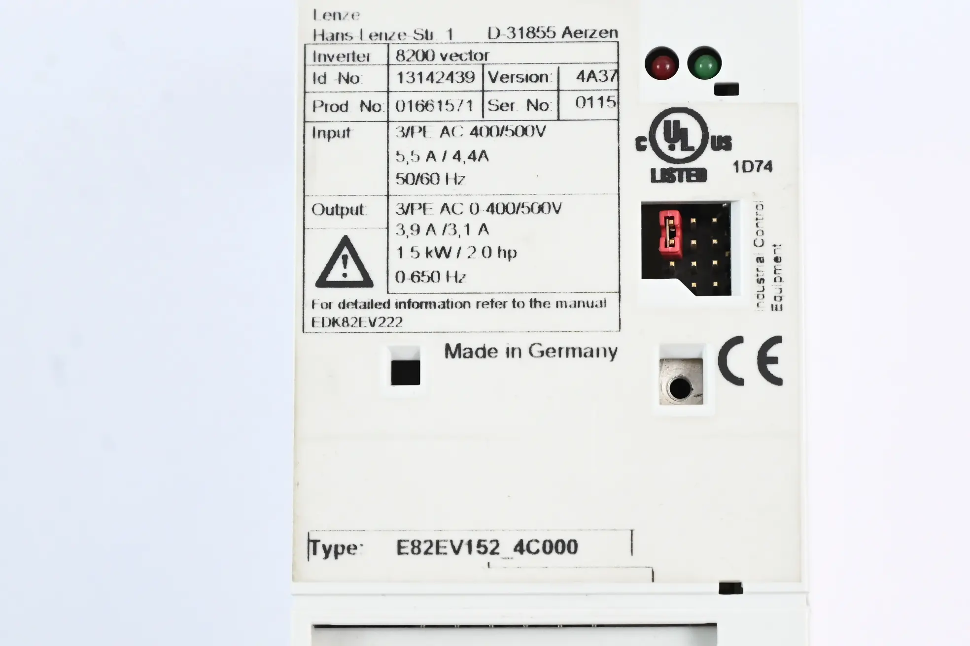Produktfoto 1 von Lenze 8200 vector Frequenzumrichter E82EV152_4C000 ( E82EV152C4C000 ) 13142439