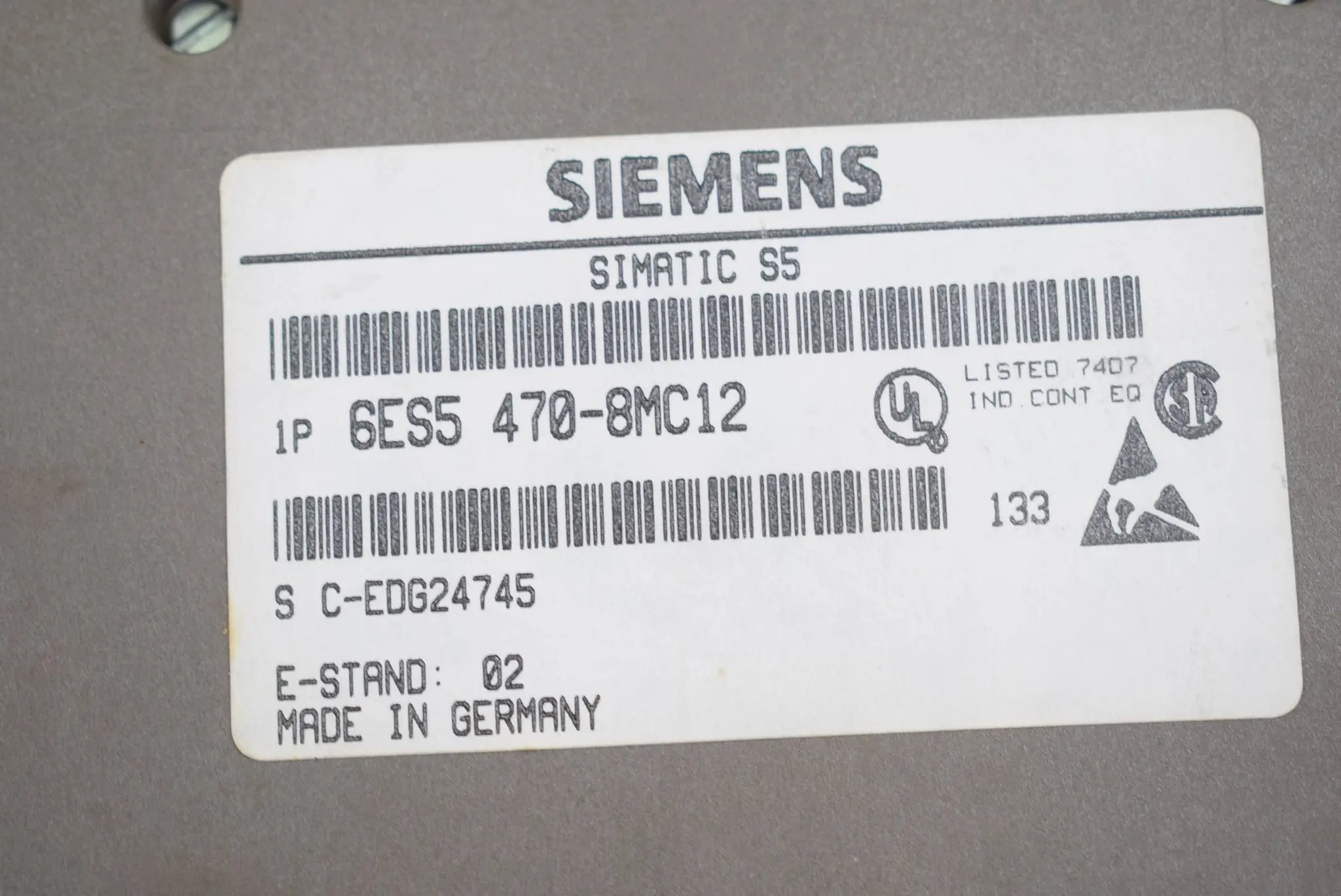 Produktfoto 1 von Siemens simatic S5 6ES5470-8MC12 ( 6ES5 470-8MC12 )