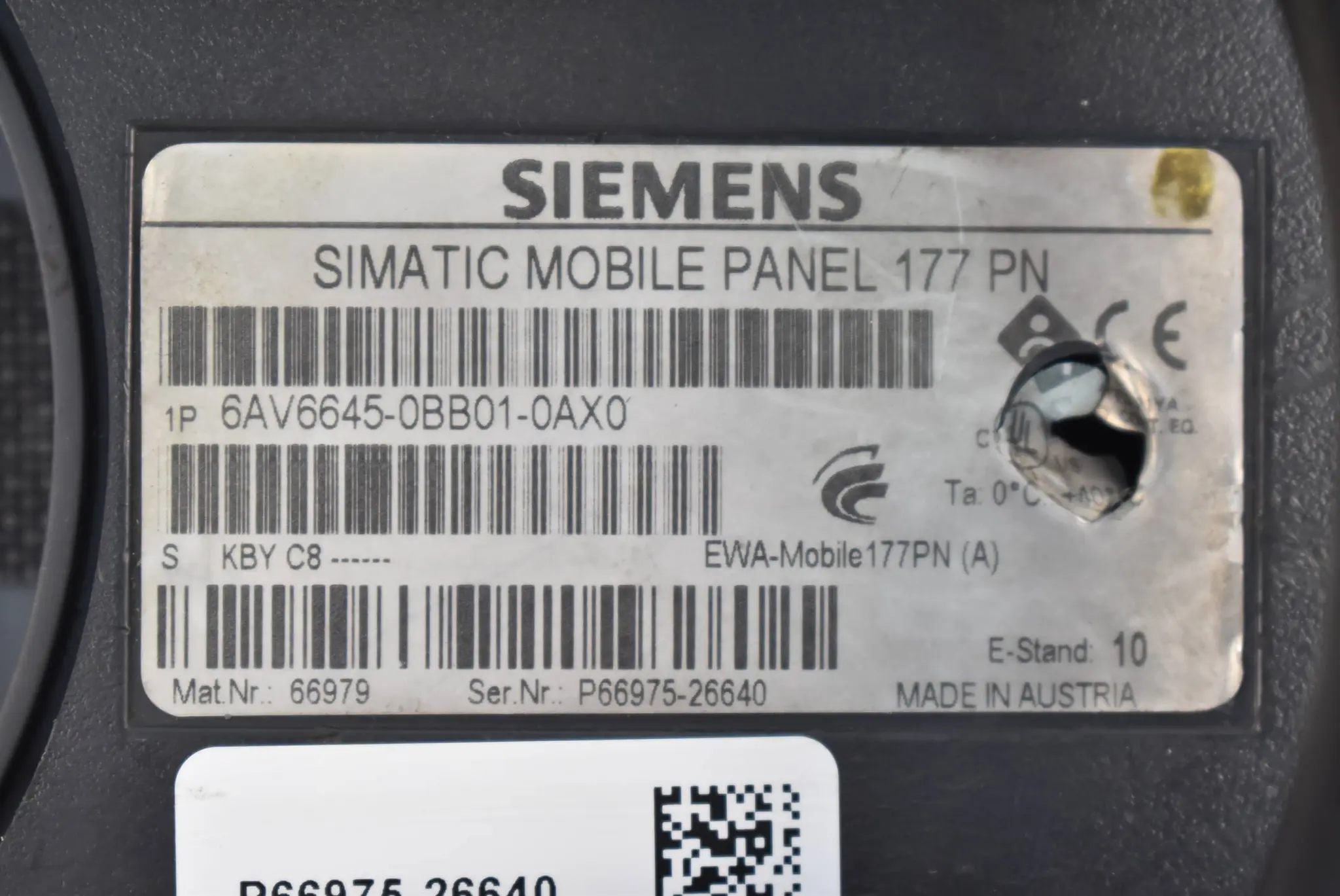 Produktfoto 1 von Siemens simatic Mobile Panel MP177 PN Rückschale Backcover 6AV6645-0BB01-0AX0 D