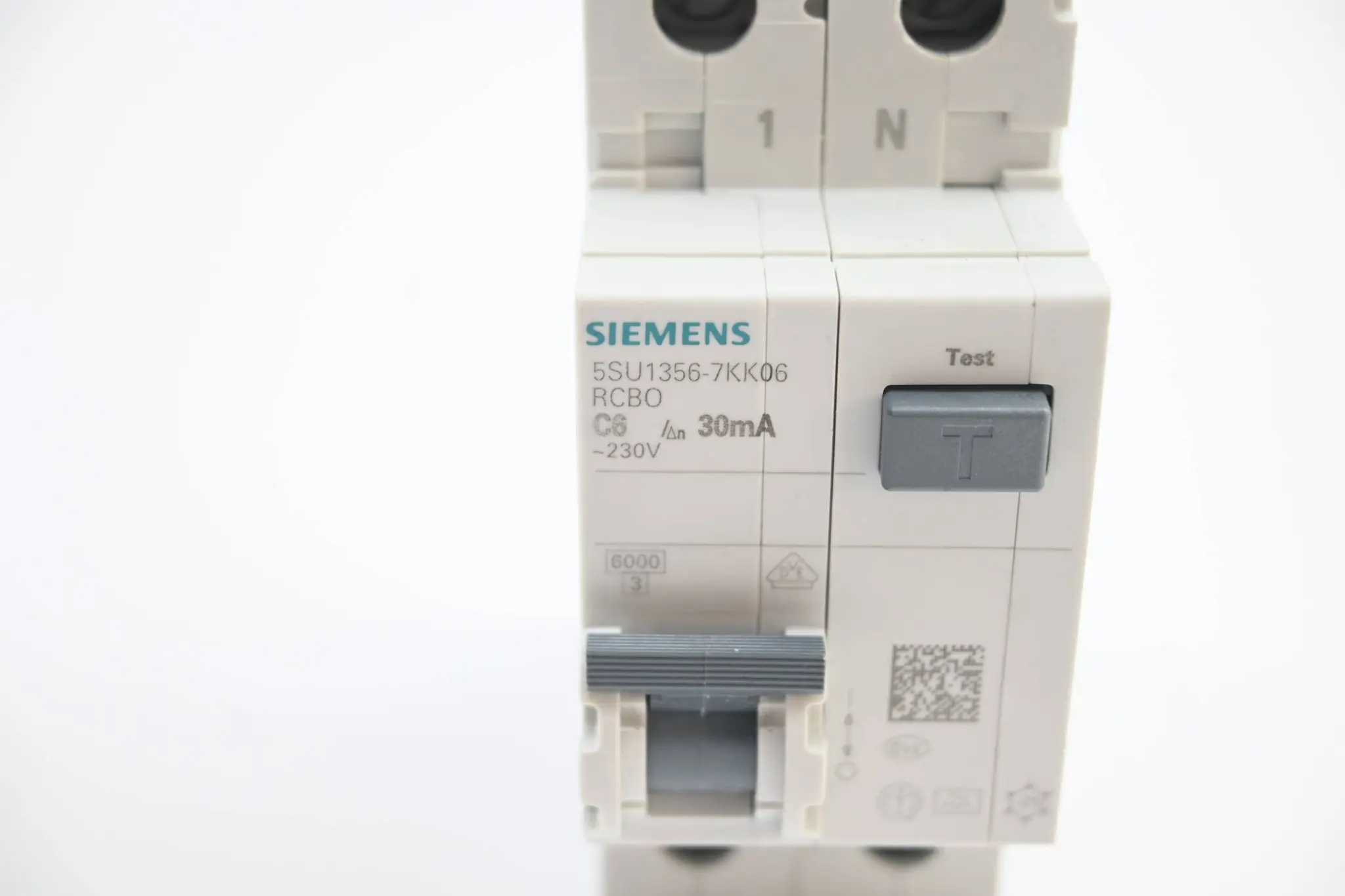 Produktfoto 1 von Siemens FI/LS-Schalter 5SU1356-7KK06 ( 5SU1 356-7KK06 ) 6kA 30mA 1P+N