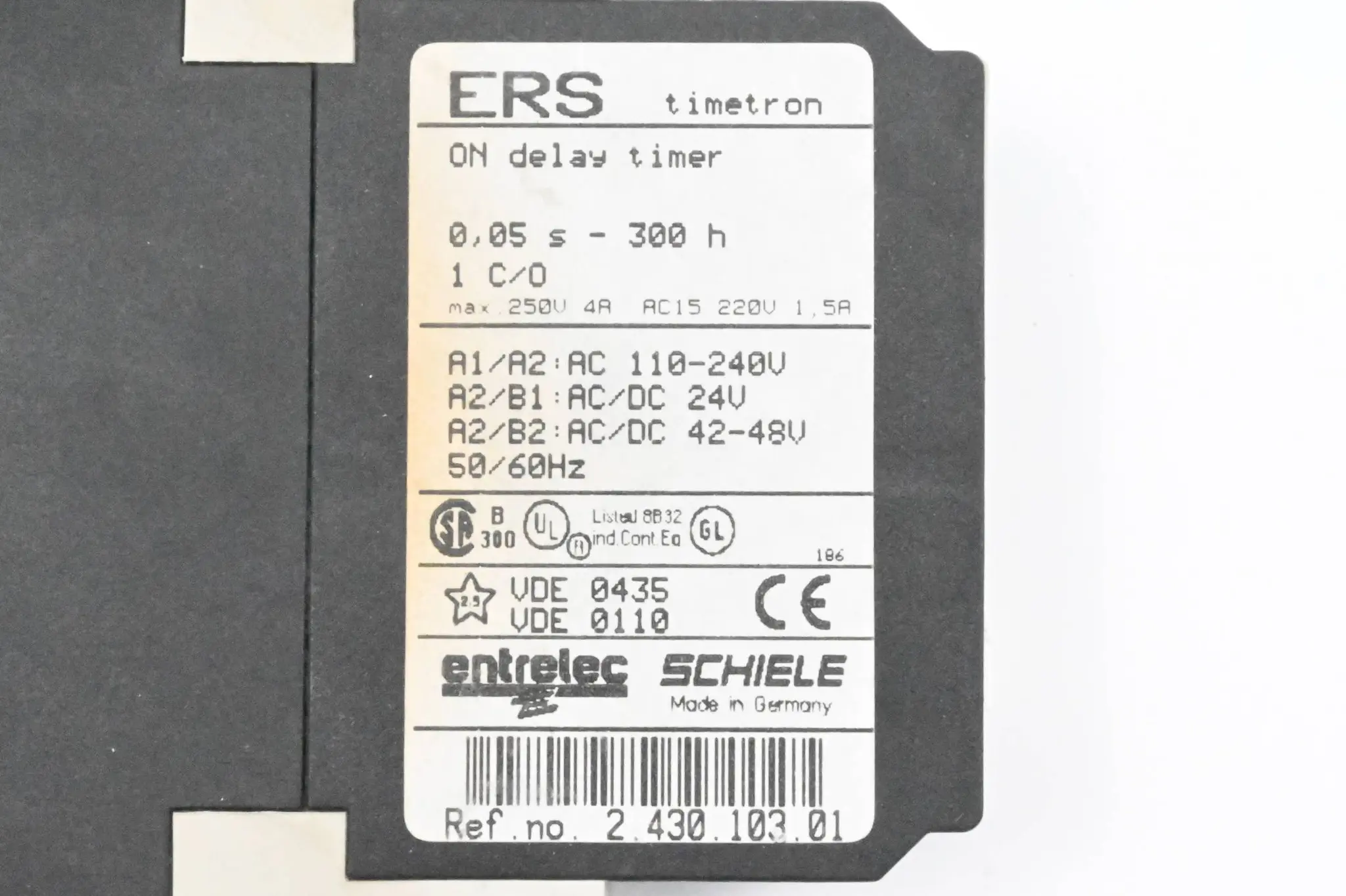 Produktfoto 1 von Schiele Entrelec Zeitrelais ERS timetron 2.430.103.01