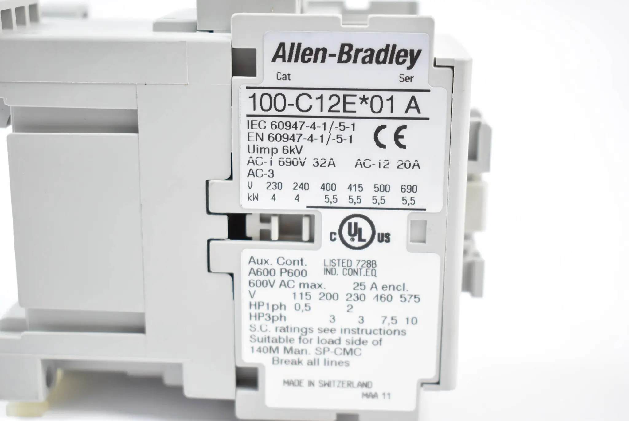 Produktfoto 1 von Allen-Bradley Schütz 6kV 6980V 20A 100-C12E*01