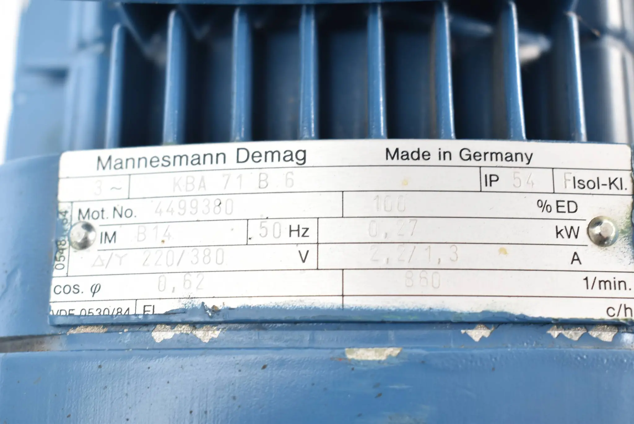 Produktfoto 1 von Mannesmann Demag 3~Motor KBA 71 B 6 inkl. S040-B 5-21-3