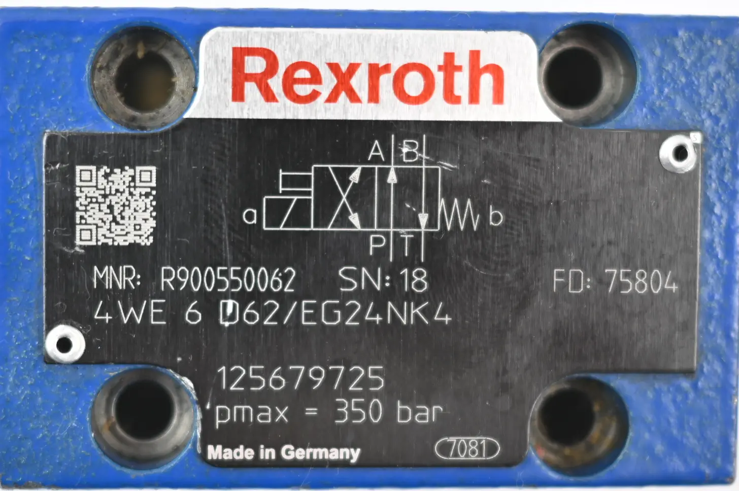 Produktfoto 1 von Rexroth Wegeschieberventil 4WE 6 D62/EG24NK4 ( R900550062 )