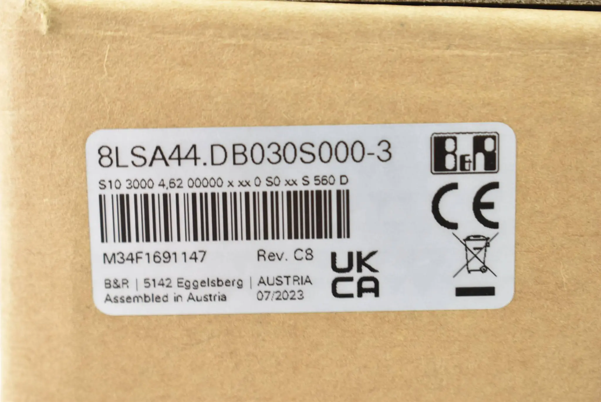 Produktfoto 1 von B&R automation Synchron-Motor 3000min-1 8LSA44.DB030S000-3 Rev. C8