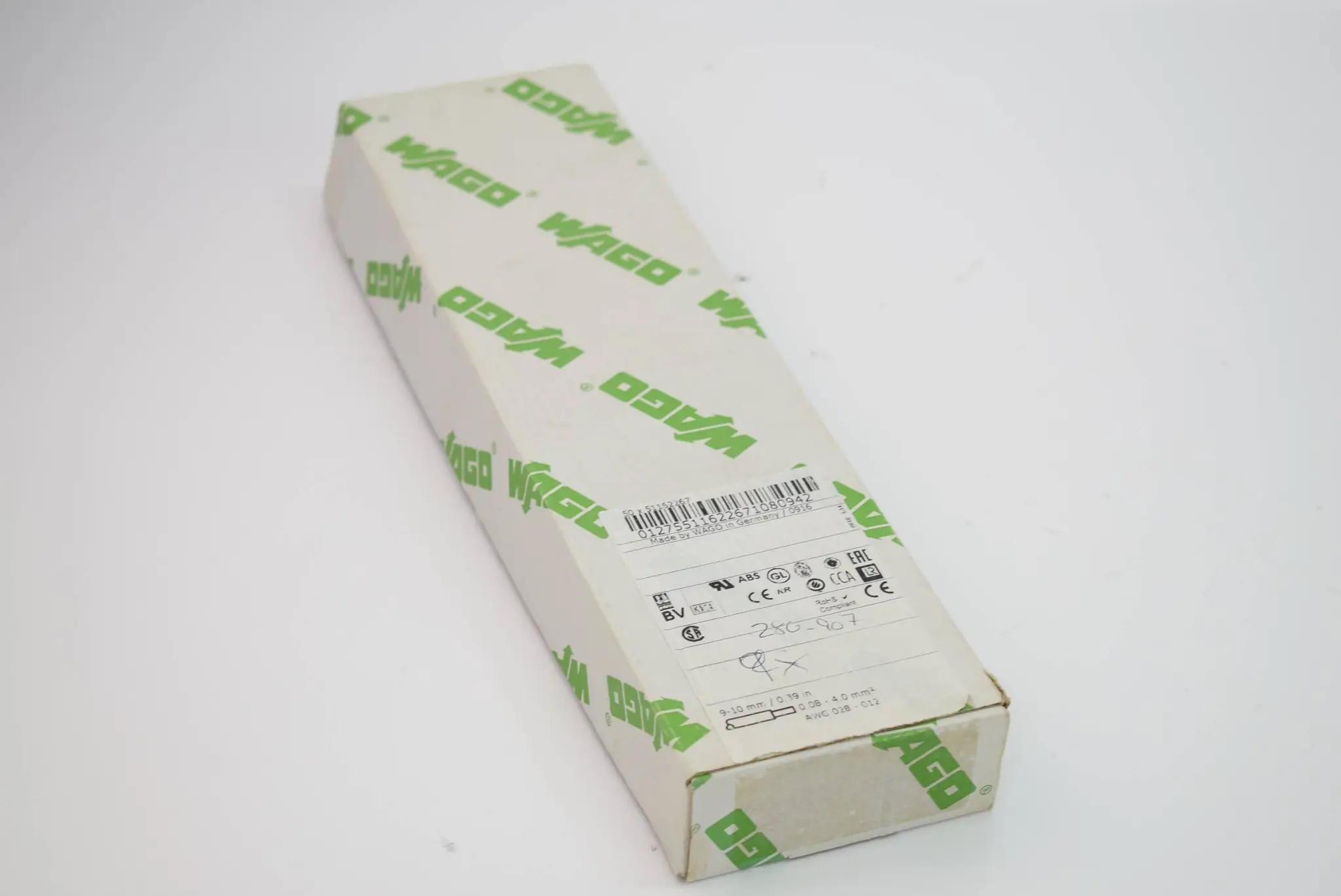 Produktfoto 1 von 9x Wago 2-Leiter-Schutzleiterklemme 280-907 ( 280907 )