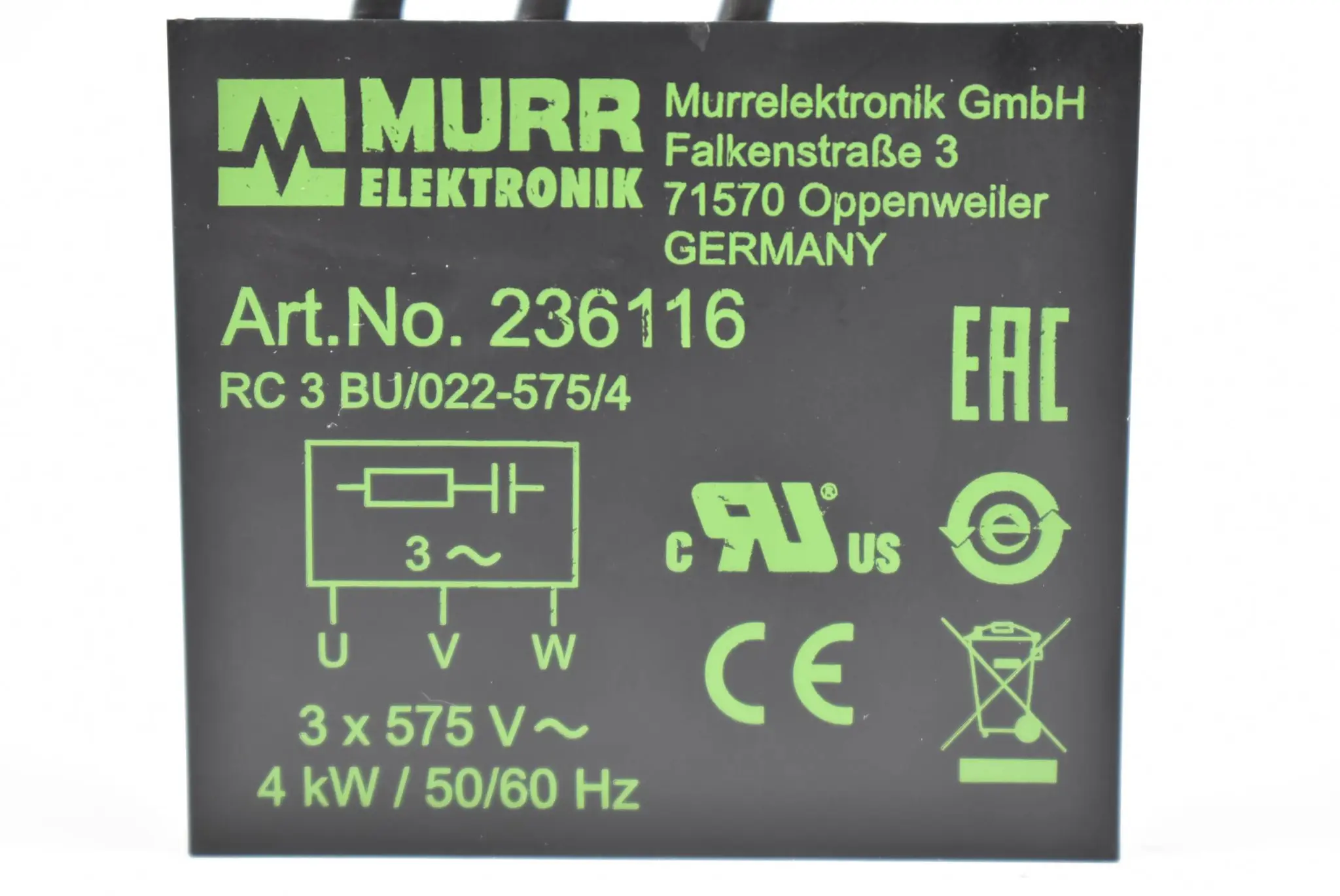 Produktfoto 1 von Murr Elektronik Entstörmodul RC 3 BU/022-575/4 ( 236116 )