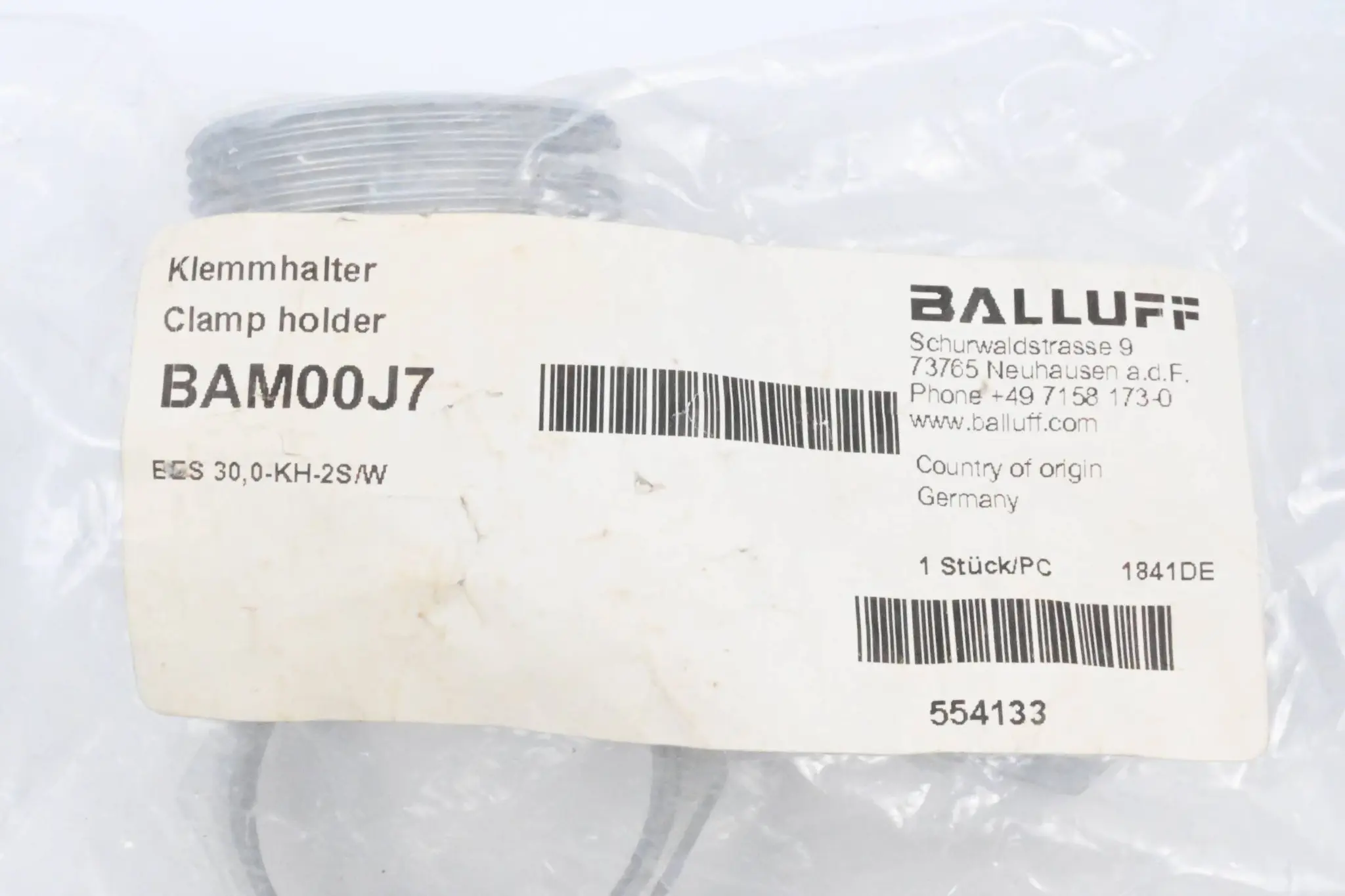Produktfoto 1 von Balluff Klemmhalter mit Festanschlag BES 30,0-KH-2S/W ( BAM00J7 )