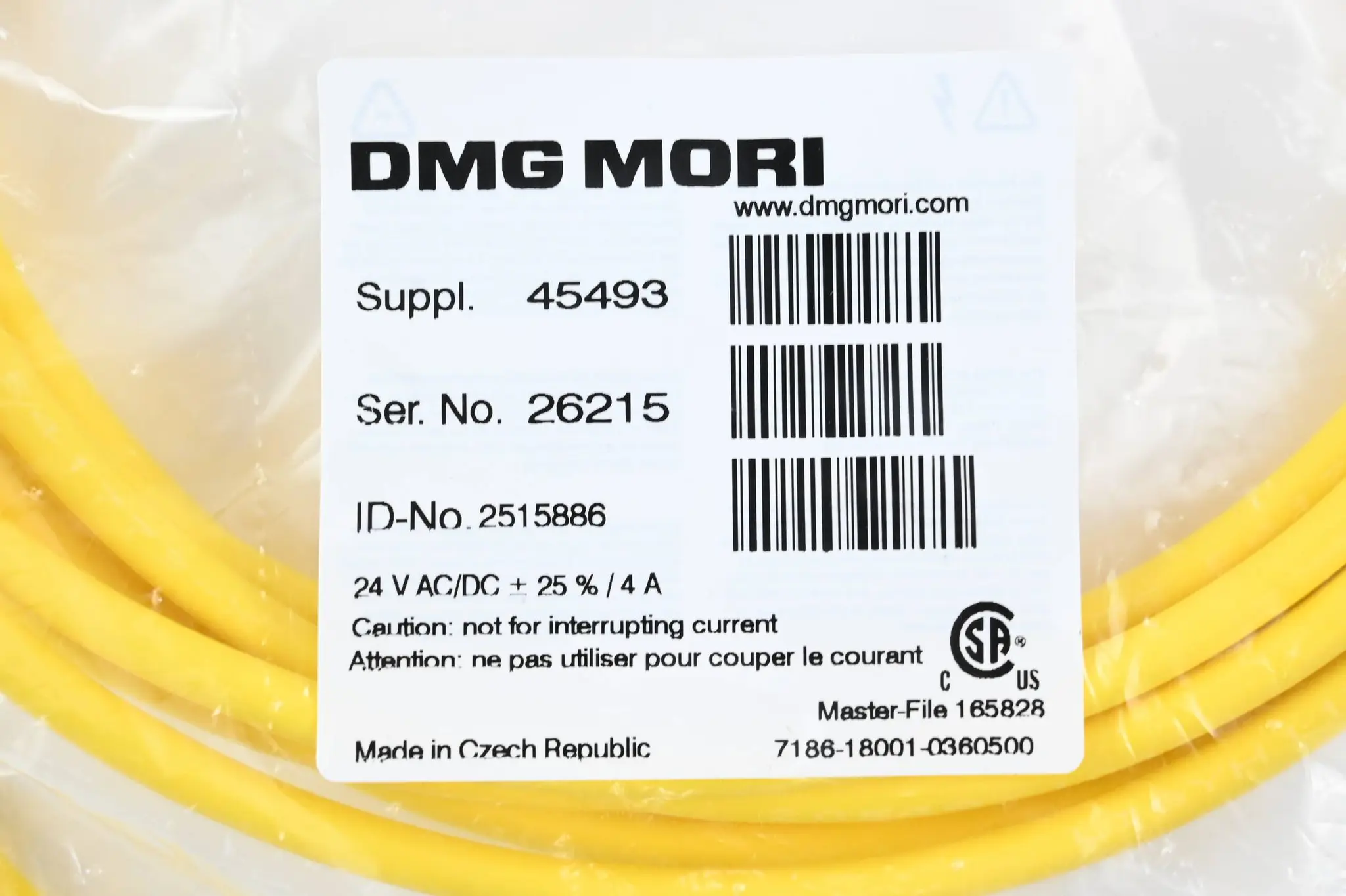 Produktfoto 1 von DMG Mori Kabel 45493 ( 2515886 ) 7186-18001-0360500