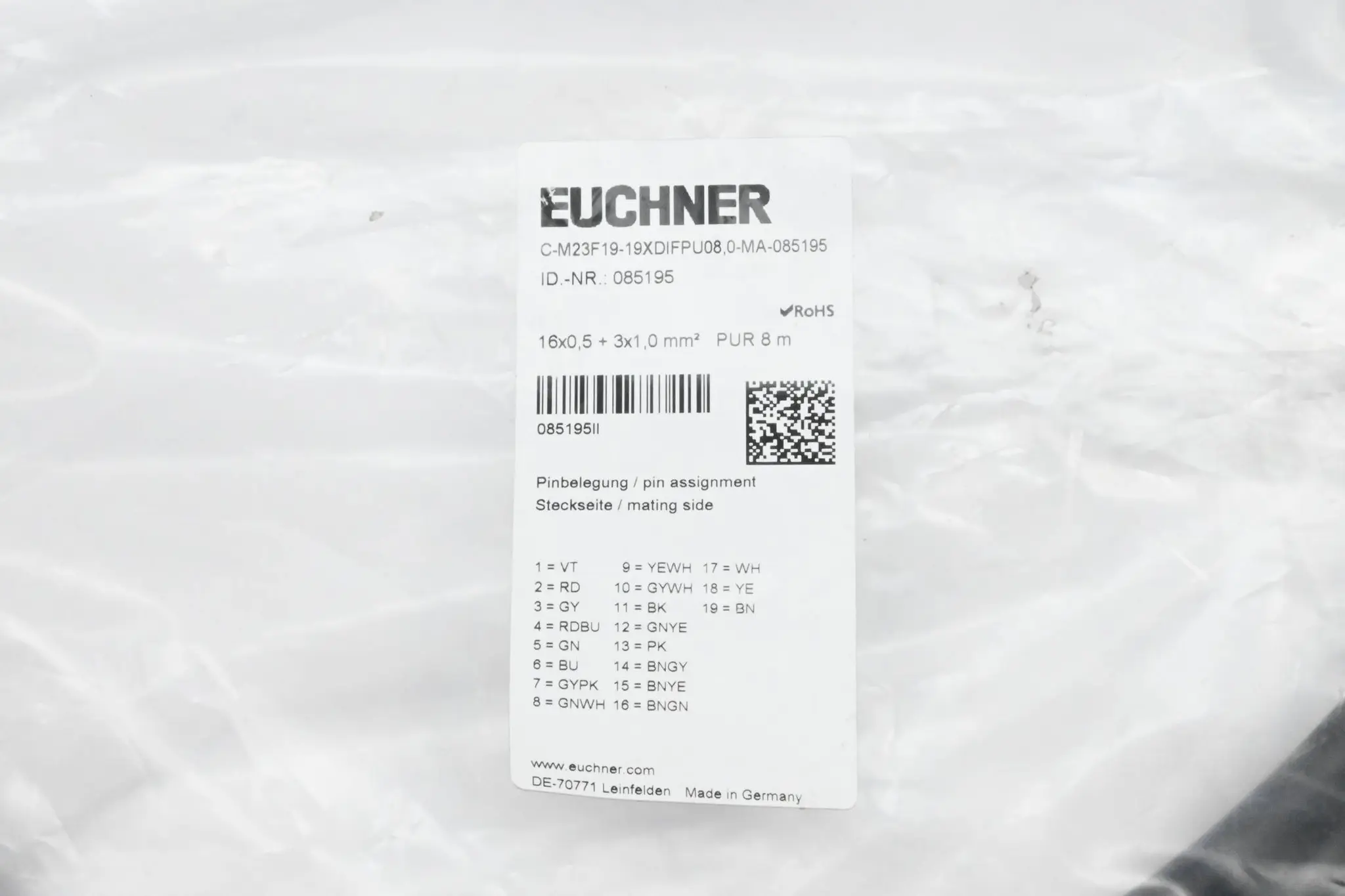 Produktfoto 1 von Euchner Anschlussleitung C-M23F19-19XDIFPU08,0-MA-085195 ( 085195 )