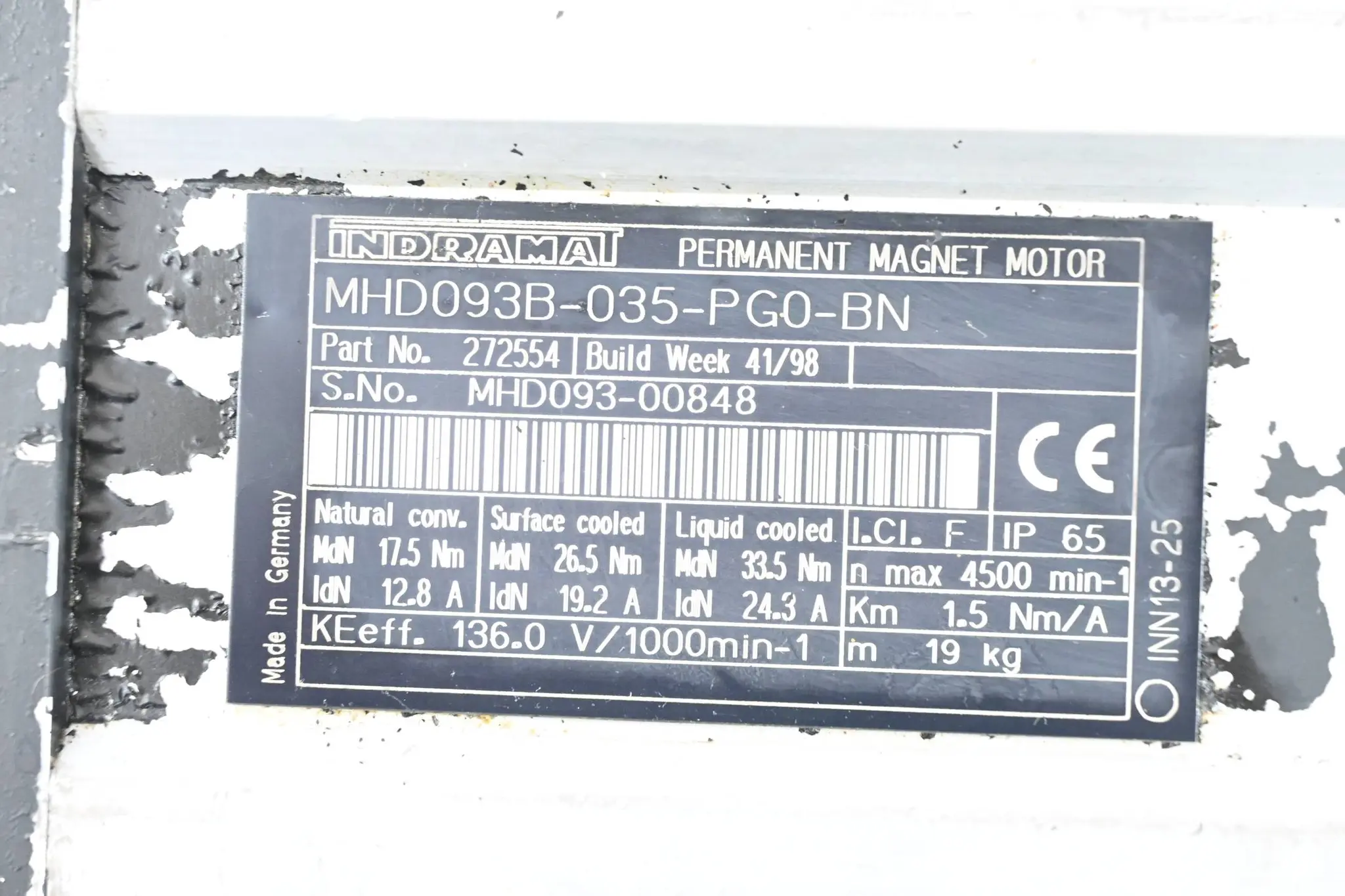 Produktfoto 1 von Indramat Permanent Magnet Motor MHD093B-035-PG0-BN ( R911272554 )