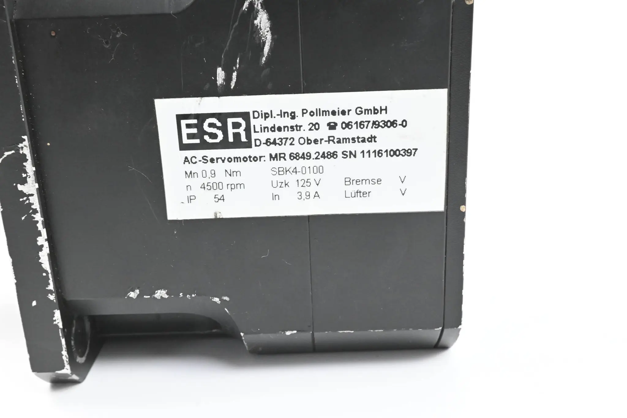 Produktfoto 1 von ESR Pollmeier AC Servomotor MR 6849.2486 ( SBK4-0100 )