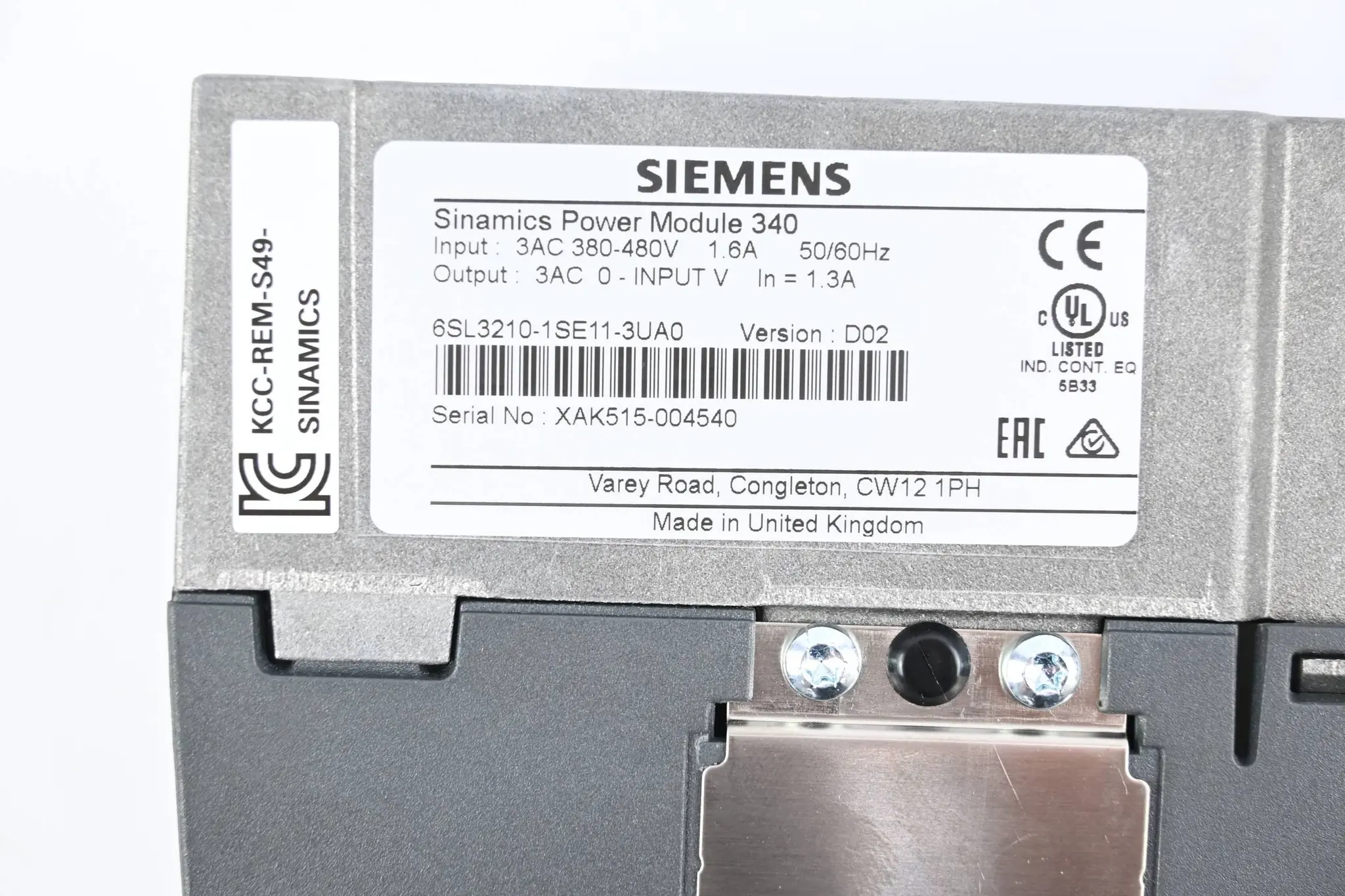 Produktfoto 1 von Siemens Sinamics Power Module 340 6SL3210-1SE11-3UA0 ( 6SL3 210-1SE11-3UA0 ) D02