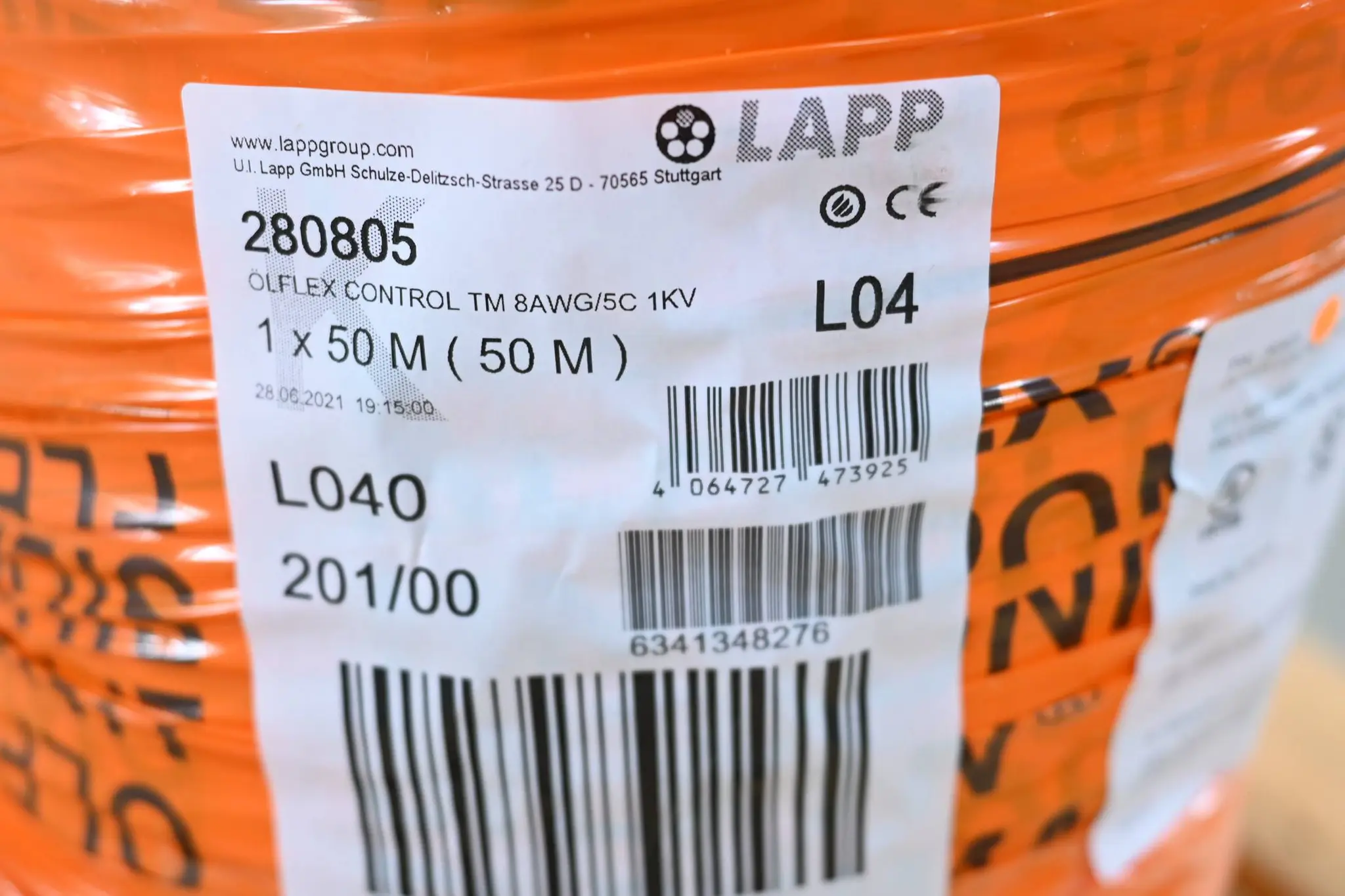 Produktfoto 1 von Lapp Kabel Ölflex Control TM 8AWG/5C 1KV ( 280805 ) 50m