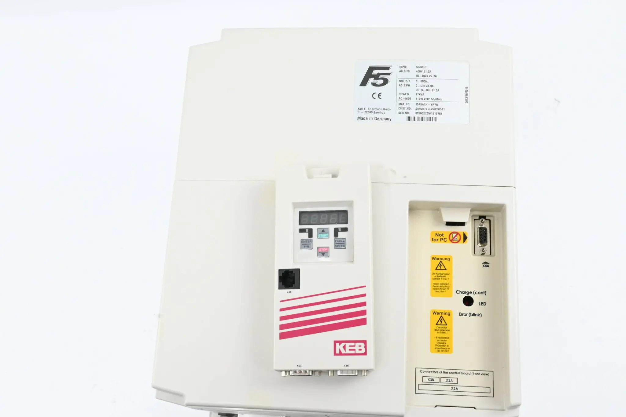 Produktfoto 1 von KEB F5 Combivert Frequenzumrichter 15F5A1H-YR7G inkl. Operator F5 00F5060-400A