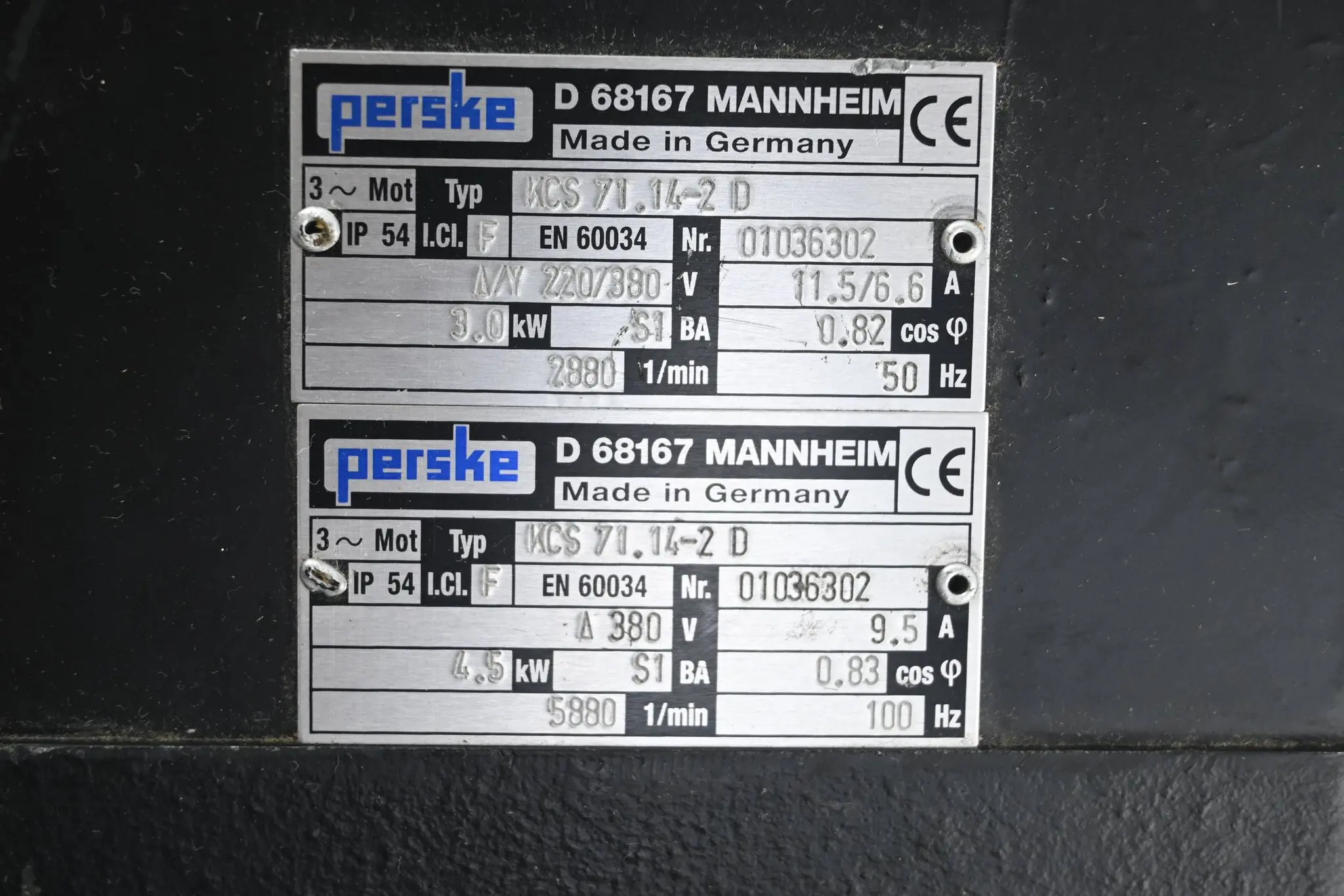 Produktfoto 1 von Perske 3~ Motor KCS 71.14-2 D ( KCS71.14-2D ) 380V 4.5kW 9.5A 5880/min