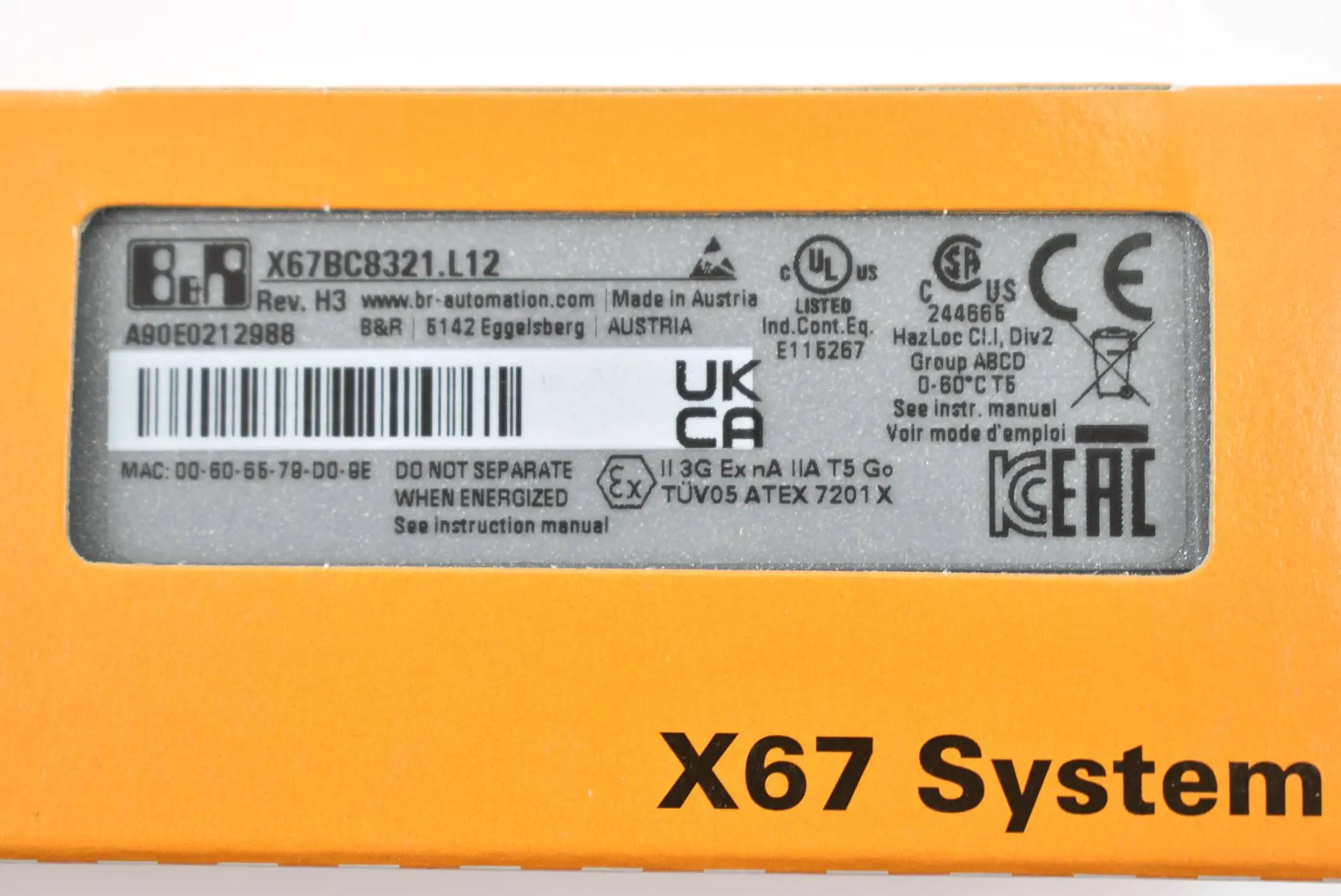 Produktfoto 1 von B&R automation Bus Controller 15W 24VDC 0,5A X67BC8321.L12 Rev. H3