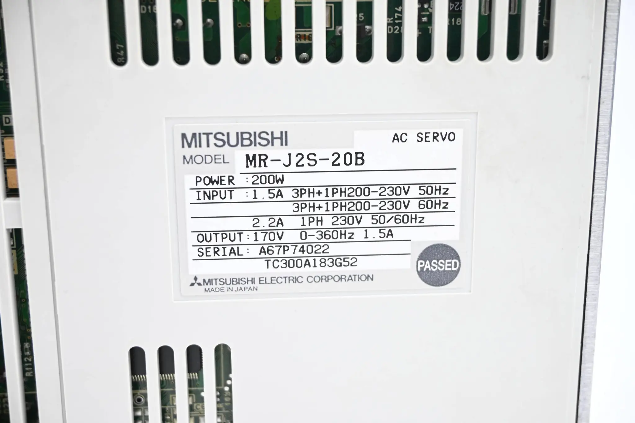 Produktfoto 1 von Mitsubishi AC-Servoverstärker MR-J2S-20B