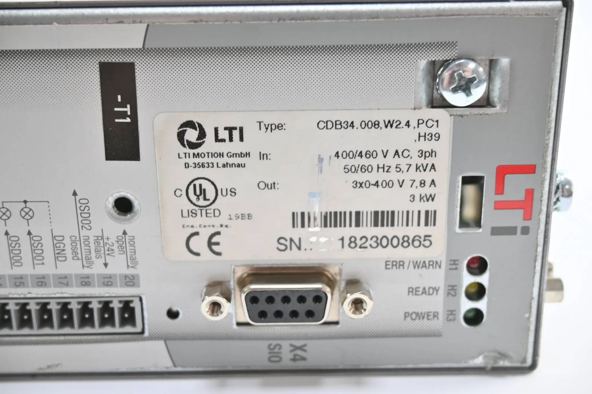 Produktfoto 1 von LTI Frequenzumrichter CDB34.008,W2.4,PC1,H39