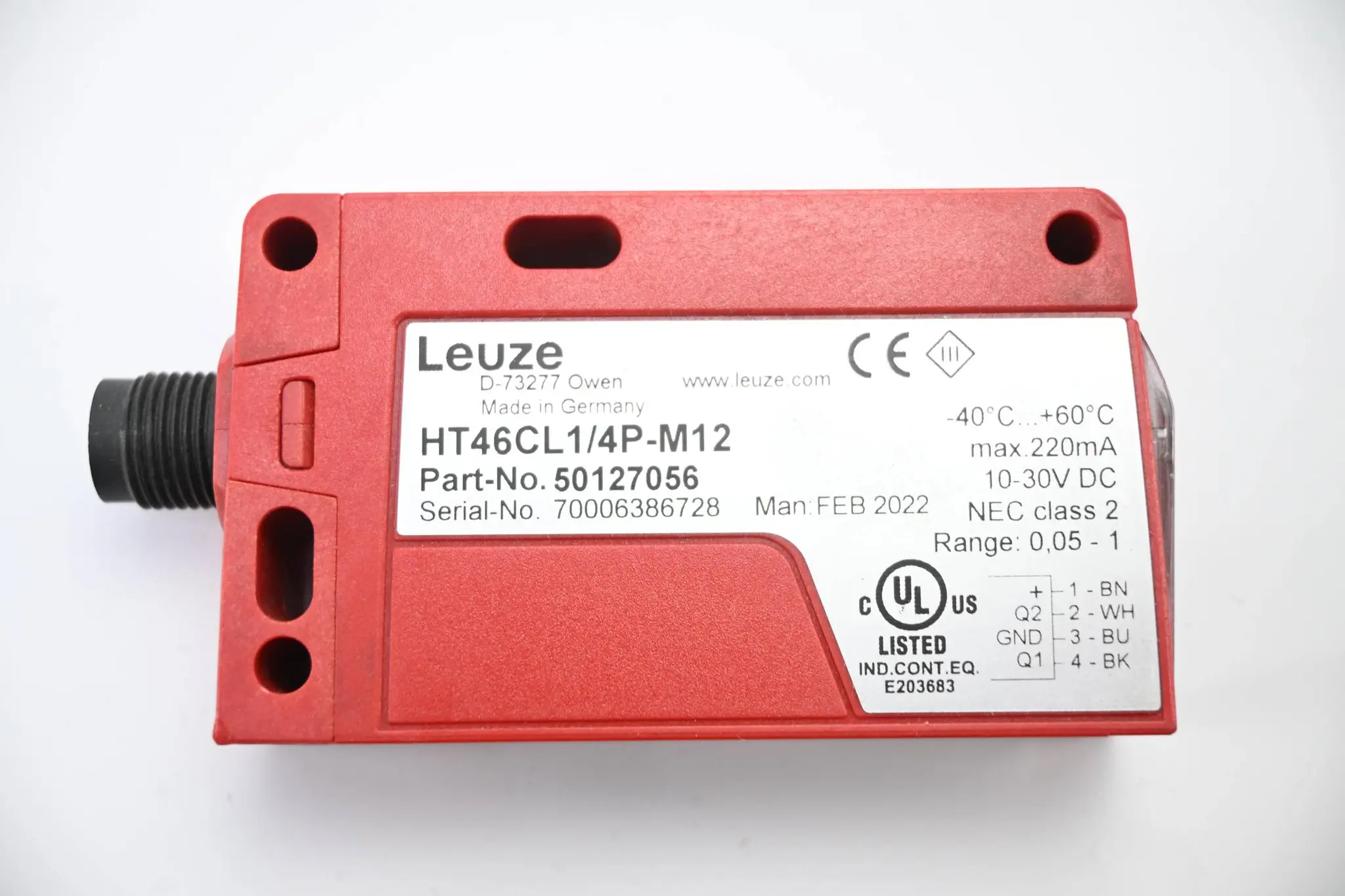 Produktfoto 1 von Leuze Electronic Taster Hintergrundausblendung HT46CL1/4P-M12 ( 50127056 )