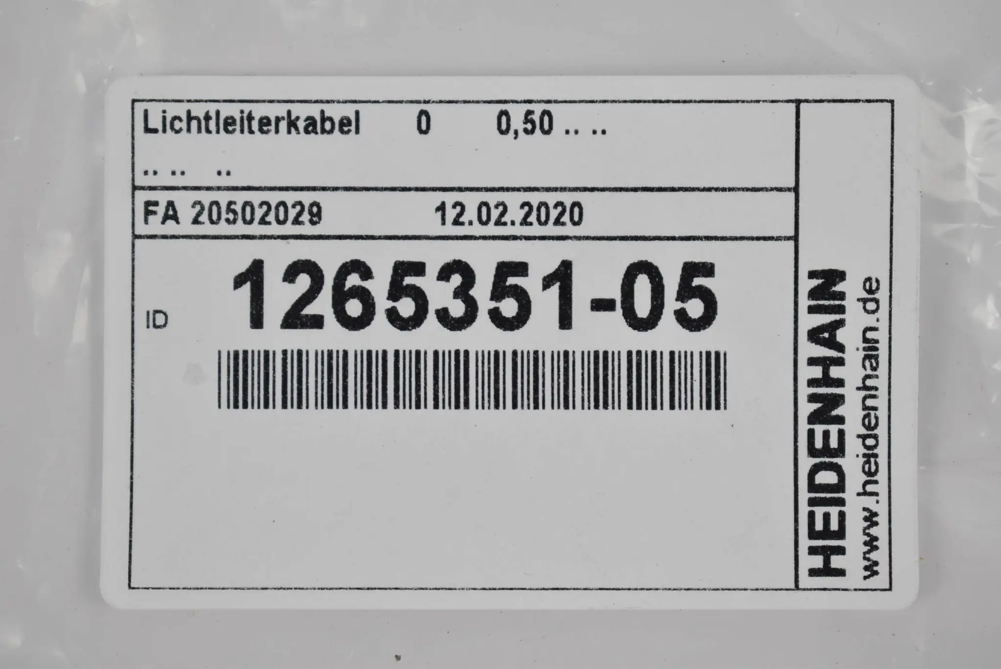 Produktfoto 1 von Heidenhain Lichtleiterkabel 1265351-05 ( 0,50m ) FA 20502029