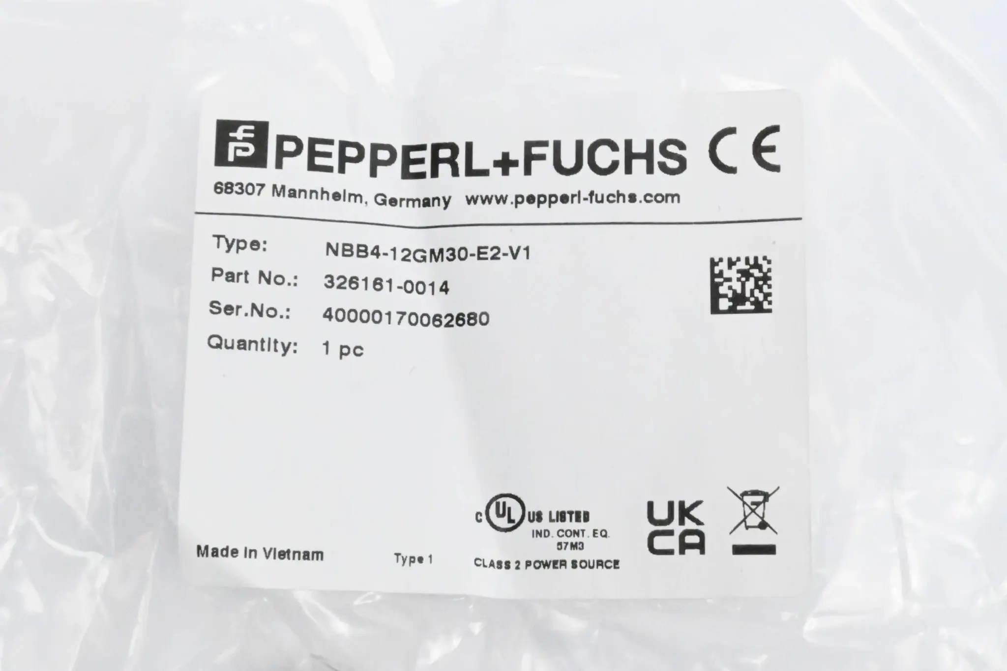 Produktfoto 1 von Pepperl+Fuchs induktiver Näherungssensor NBB4-12GM30-E2-V1 ( 326161-0014 )